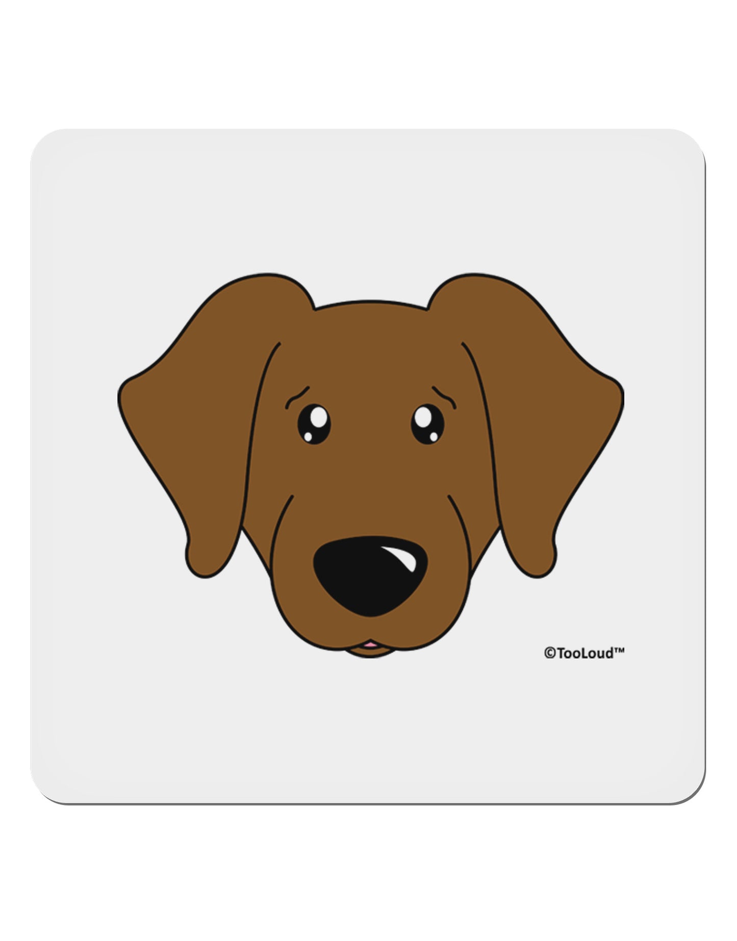 Cute Chocolate Labrador Retriever Dog 4x4" Square Sticker 4 Pieces-Stickers-TooLoud-White-Davson Sales