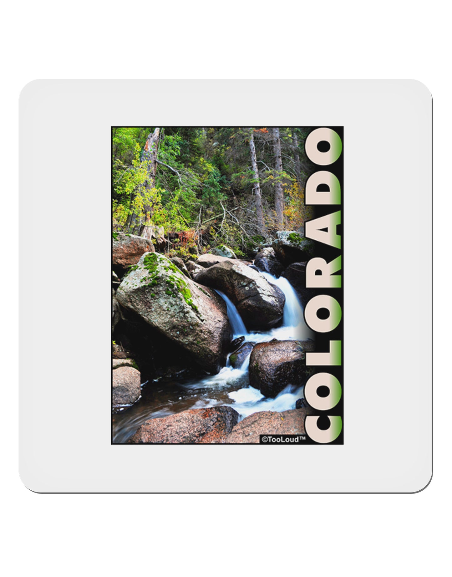 Rockies River with Text 4x4" Square Sticker-Stickers-TooLoud-1-Davson Sales