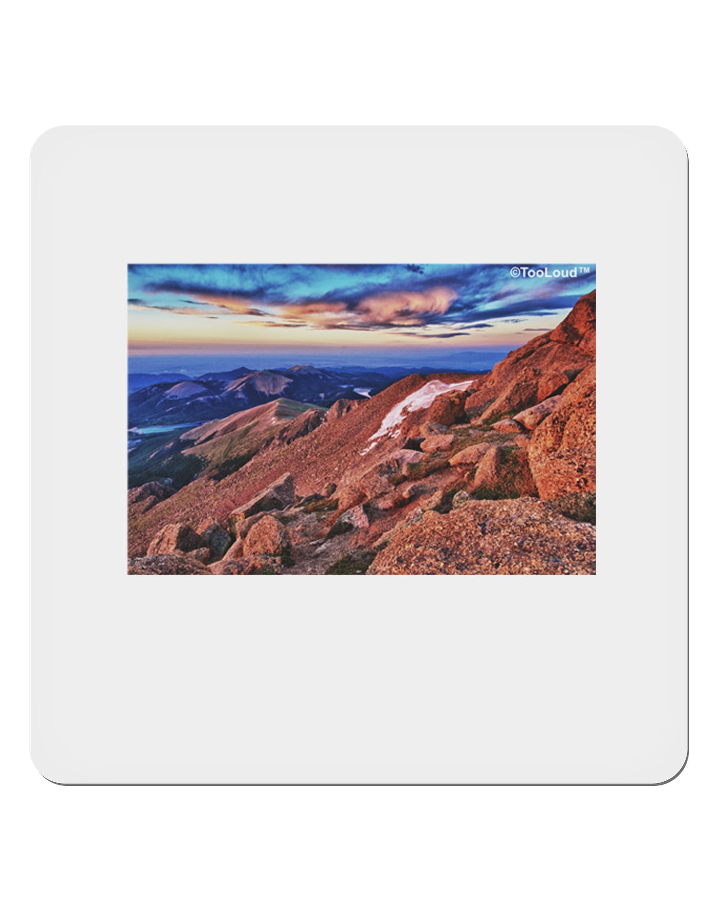 Colorado Mtn Sunset 4x4" Square Sticker-Stickers-TooLoud-1-Davson Sales