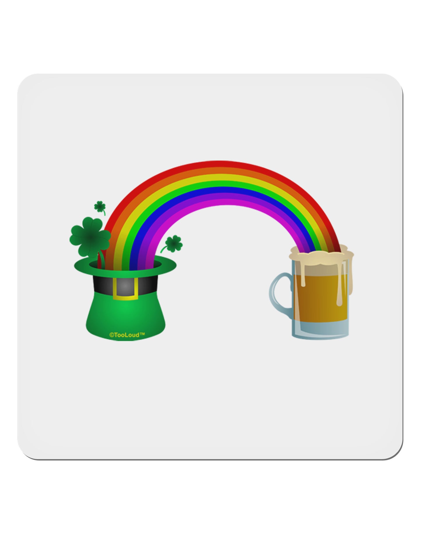 End Of The Rainbow - Beer 4x4" Square Sticker-Stickers-TooLoud-1-Davson Sales