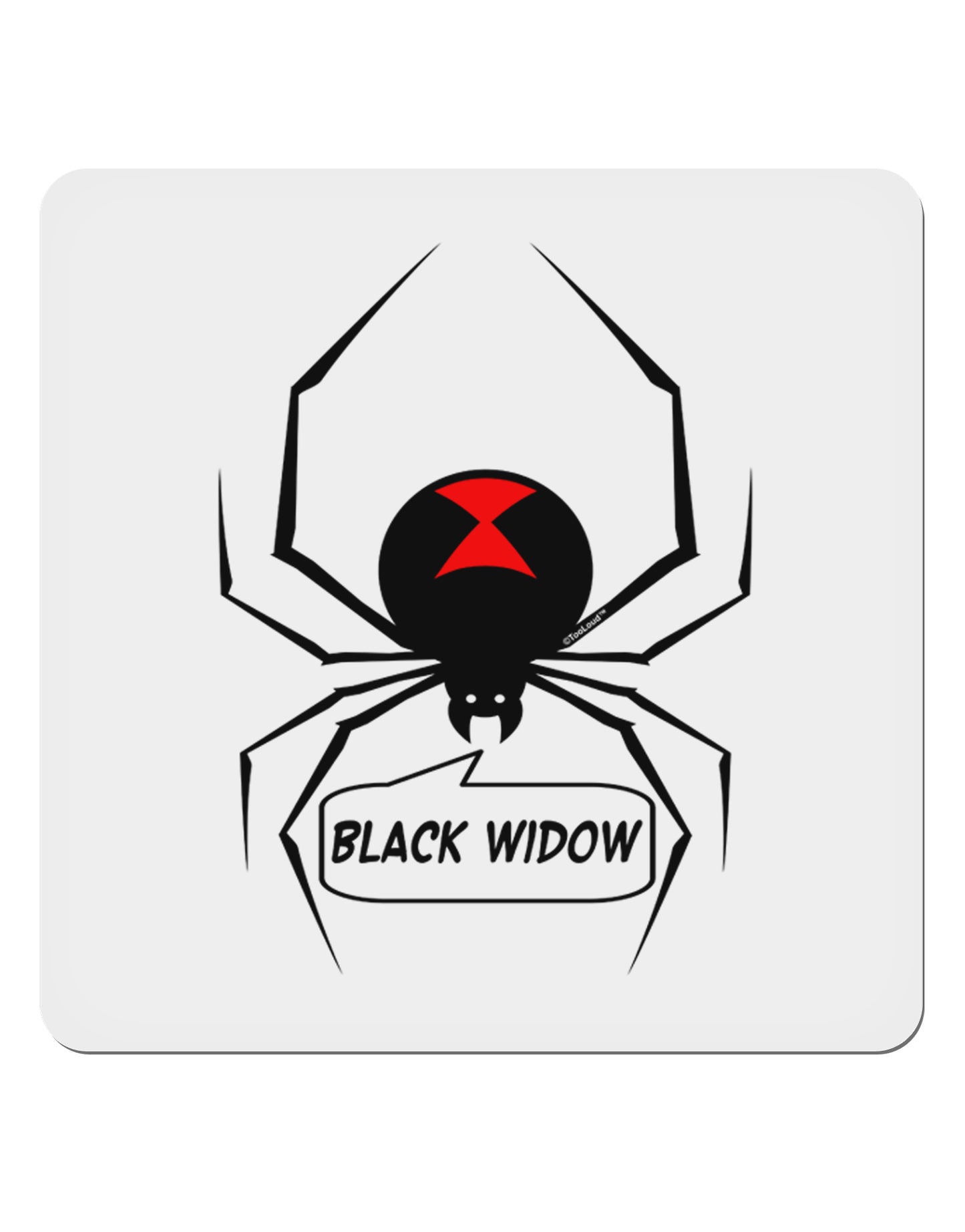 Black Widow Spider Design - Text 4x4" Square Sticker 4 Pieces-Stickers-TooLoud-White-Davson Sales