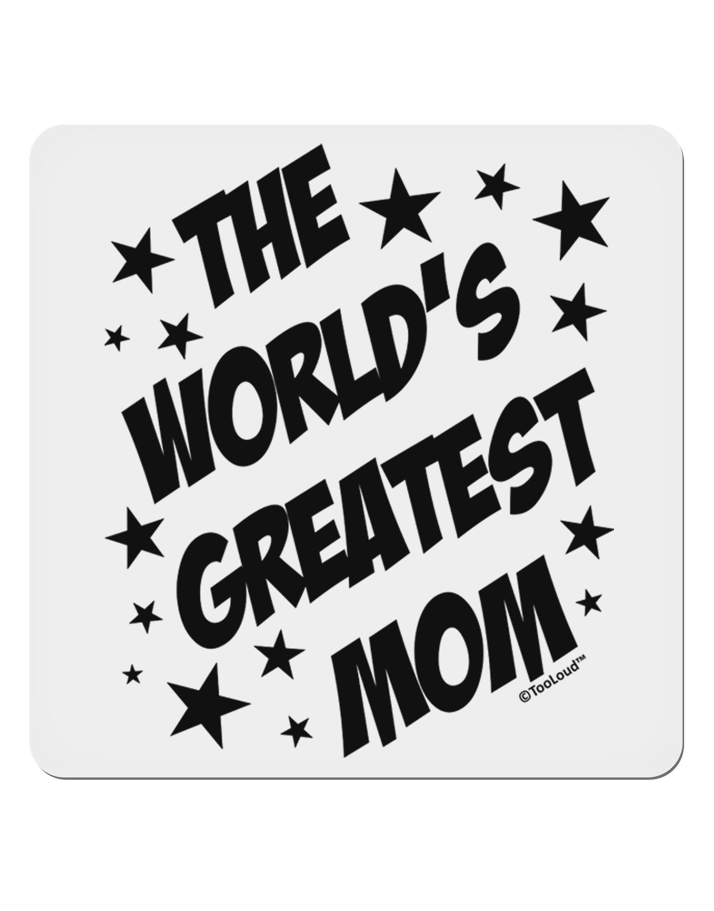 The World's Greatest Mom - Superhero Style 4x4" Square Sticker 4 Pieces-Stickers-TooLoud-White-Davson Sales
