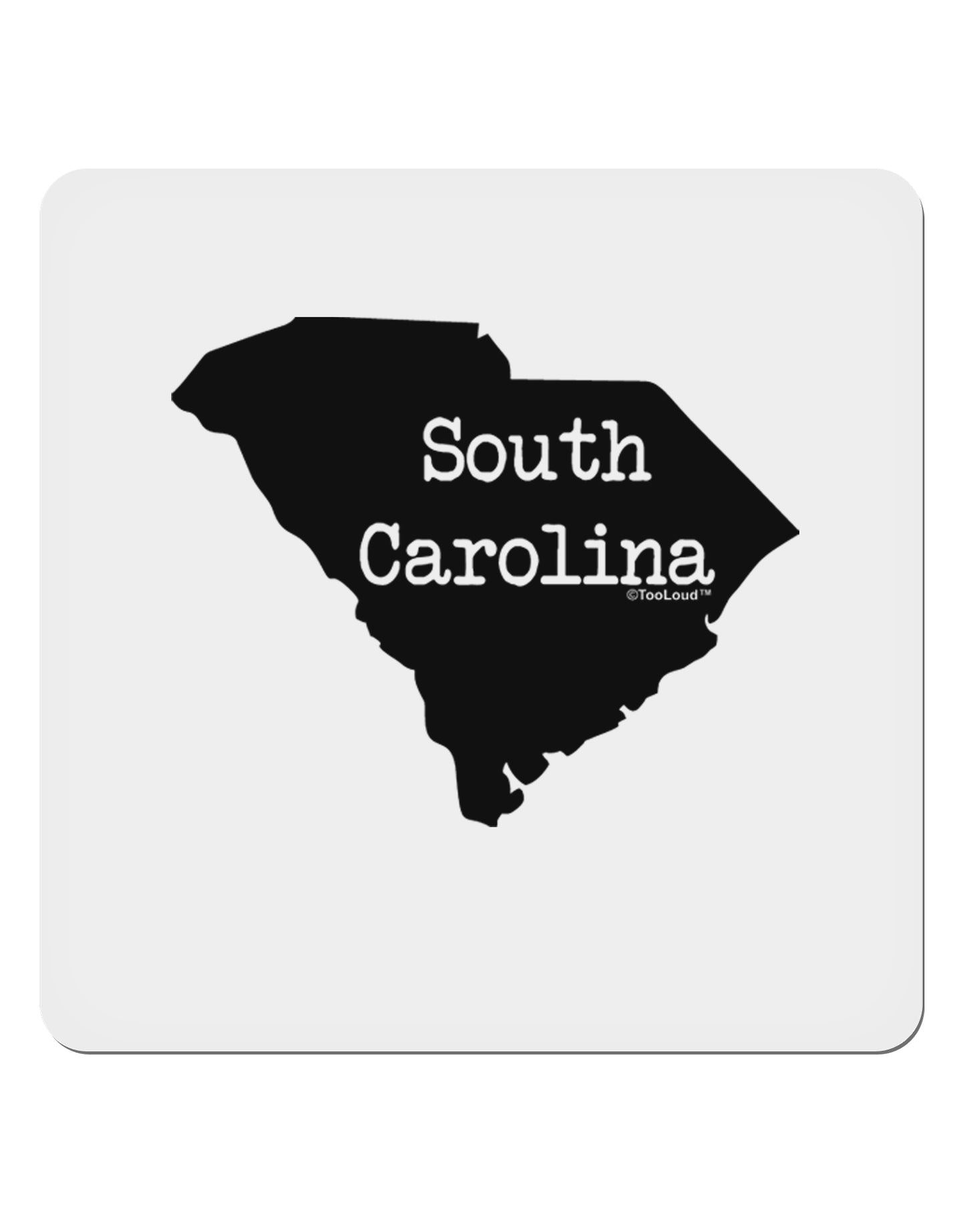 South Carolina - United States Shape 4x4" Square Sticker 4 Pieces-Stickers-TooLoud-White-Davson Sales