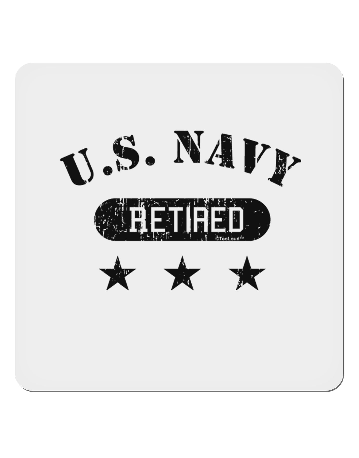 Retired Navy 4x4" Square Sticker-Stickers-TooLoud-1-Davson Sales