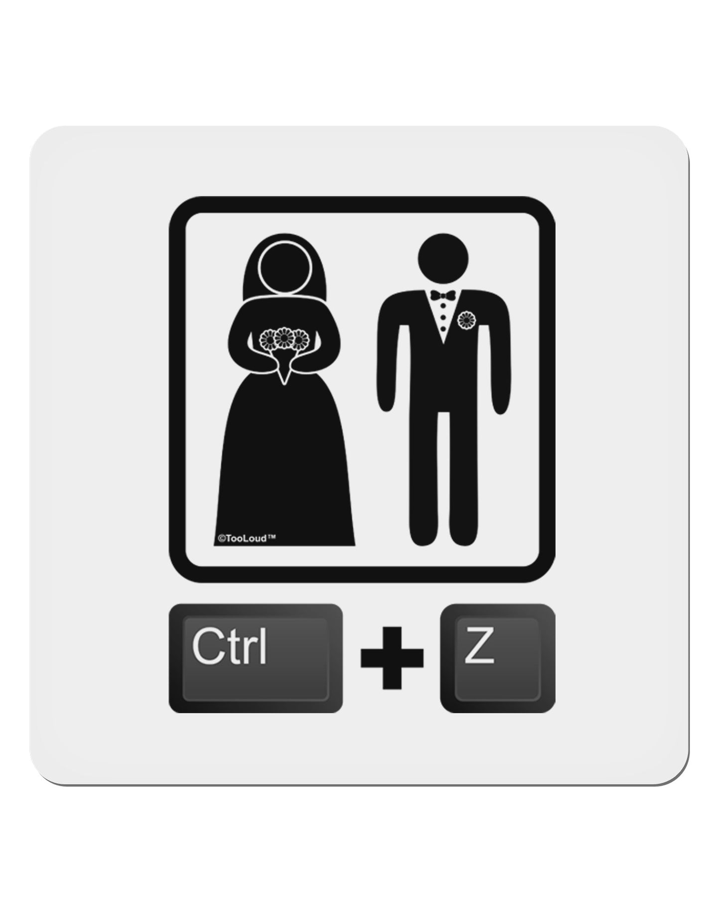 Ctrl Z - Marriage 4x4" Square Sticker-Stickers-TooLoud-1-Davson Sales