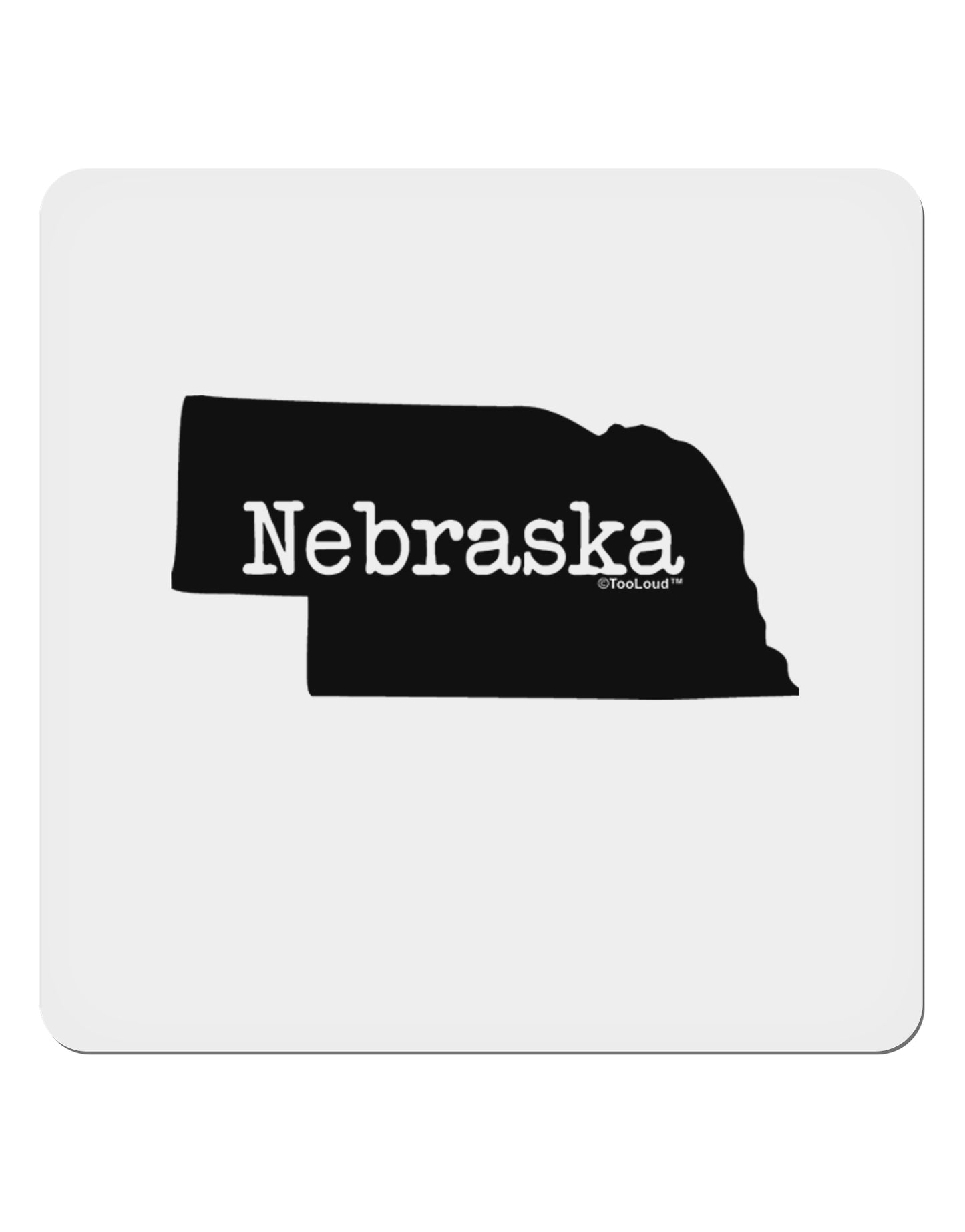 Nebraska - United States Shape 4x4" Square Sticker 4 Pieces-Stickers-TooLoud-White-Davson Sales