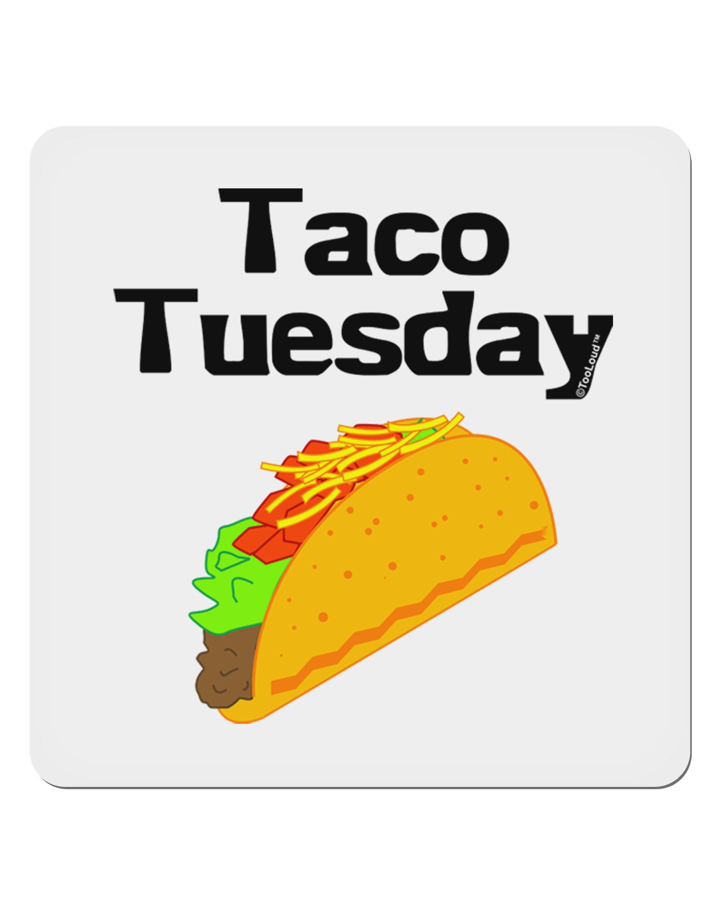 Taco Tuesday Design 4x4" Square Sticker 4 Pieces-Stickers-TooLoud-White-Davson Sales