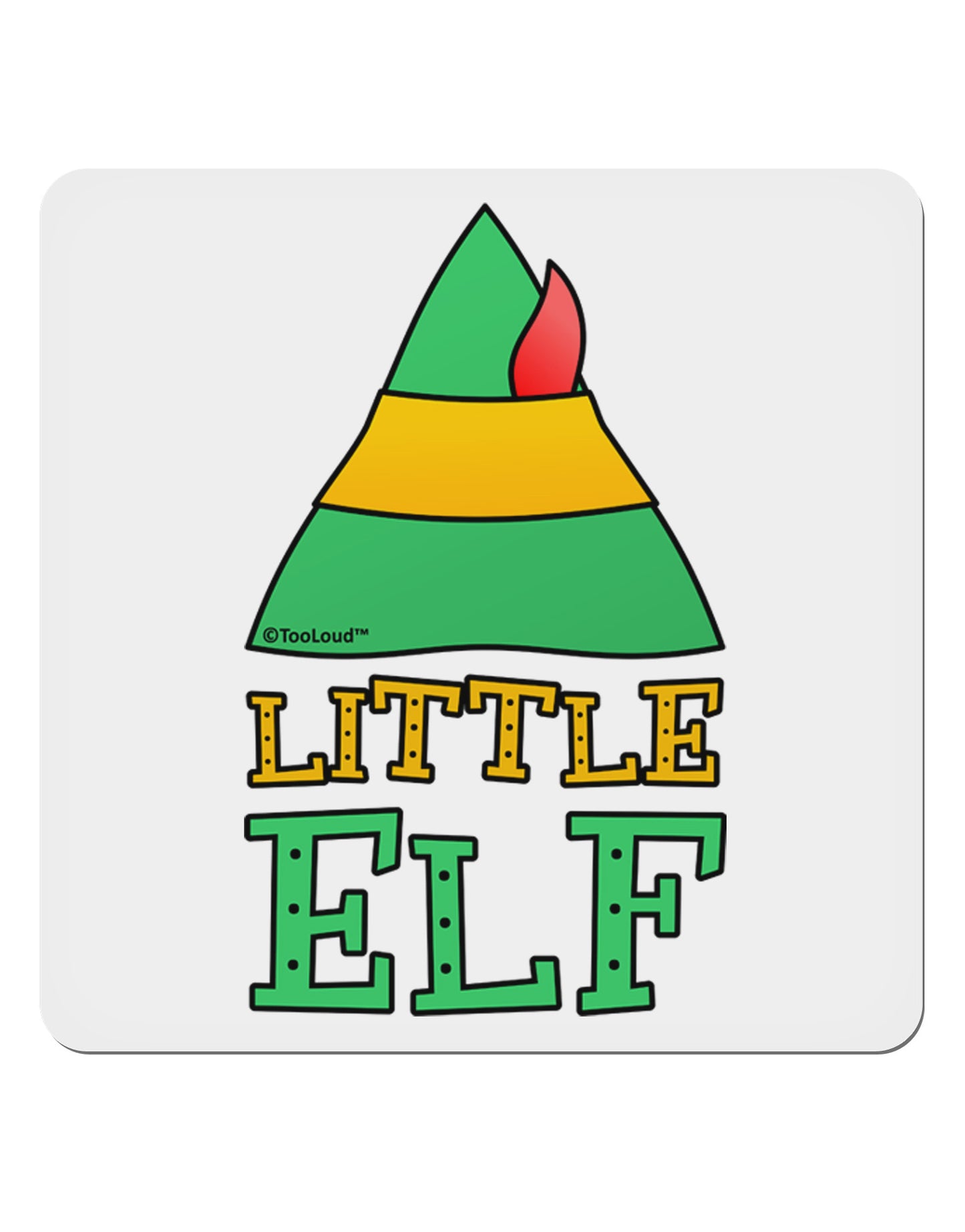 Matching Christmas Design - Elf Family - Little Elf 4x4" Square Sticker 4 Pieces-Stickers-TooLoud-White-Davson Sales