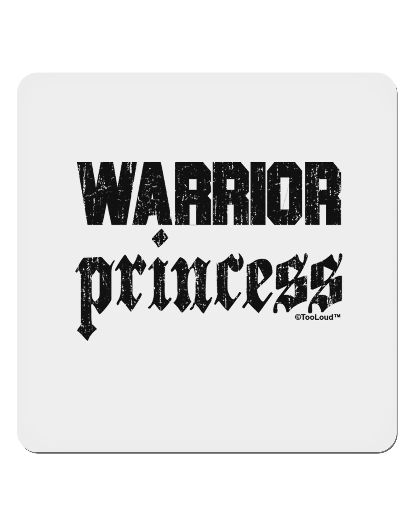 TooLoud Warrior Princess Script 4x4" Square Sticker 4 Pieces-Stickers-TooLoud-White-Davson Sales