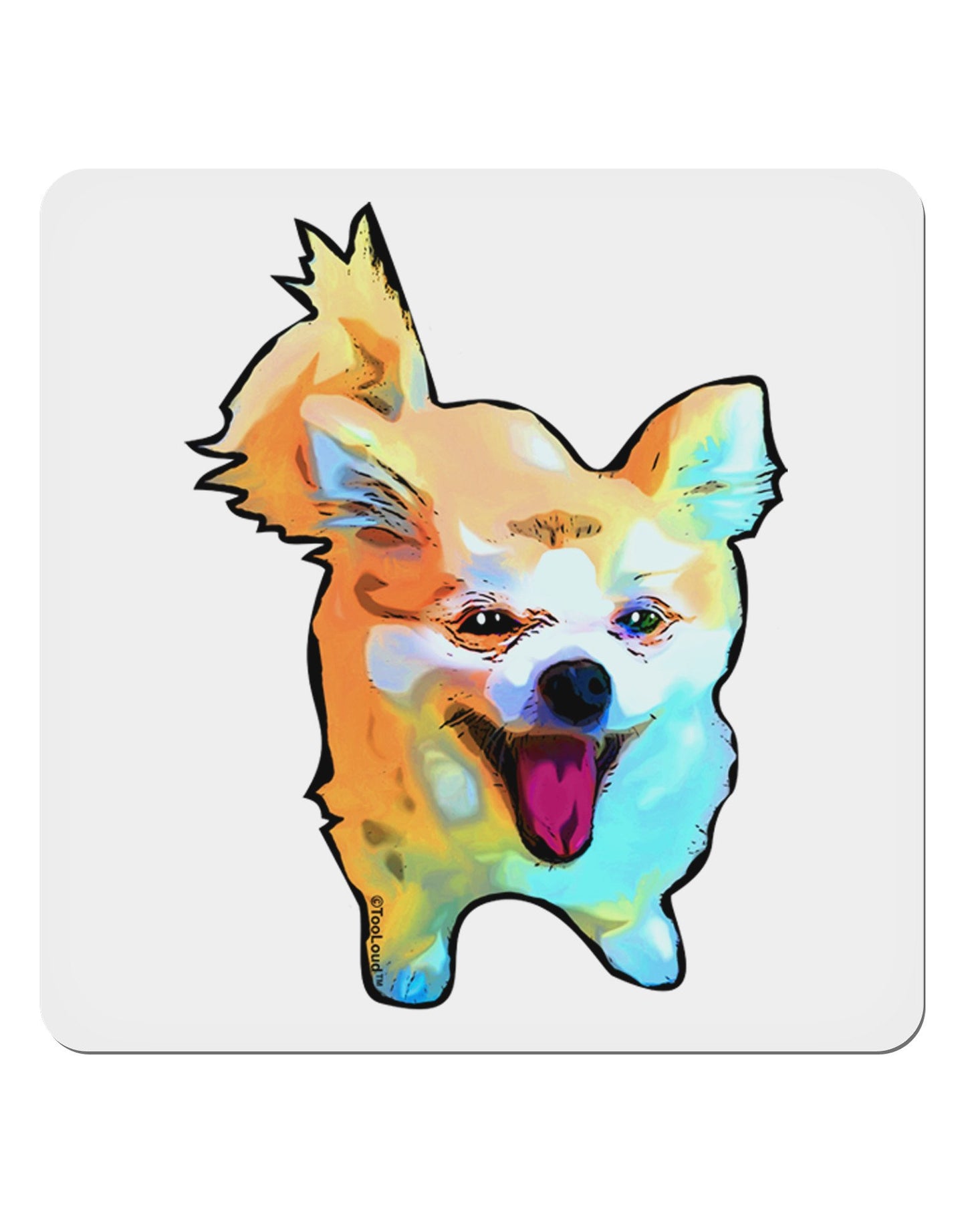 Cartoon Pomeranian 4x4" Square Sticker-Stickers-TooLoud-4-Davson Sales