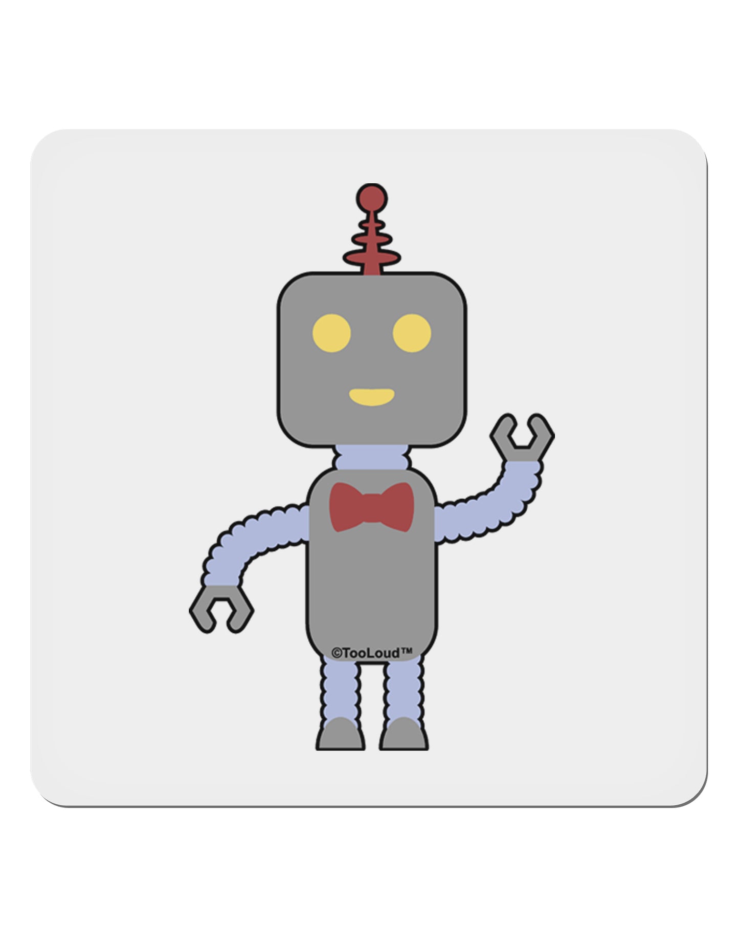 Cute Robot Male 4x4" Square Sticker-Stickers-TooLoud-1-Davson Sales