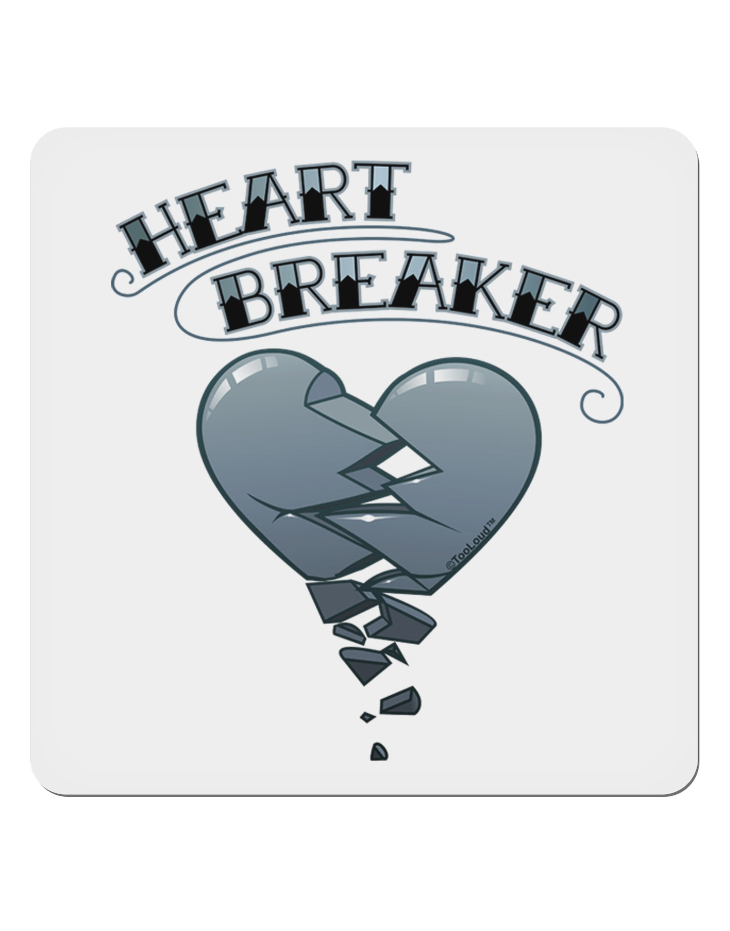 Heart Breaker Manly 4x4" Square Sticker-Stickers-TooLoud-1-Davson Sales