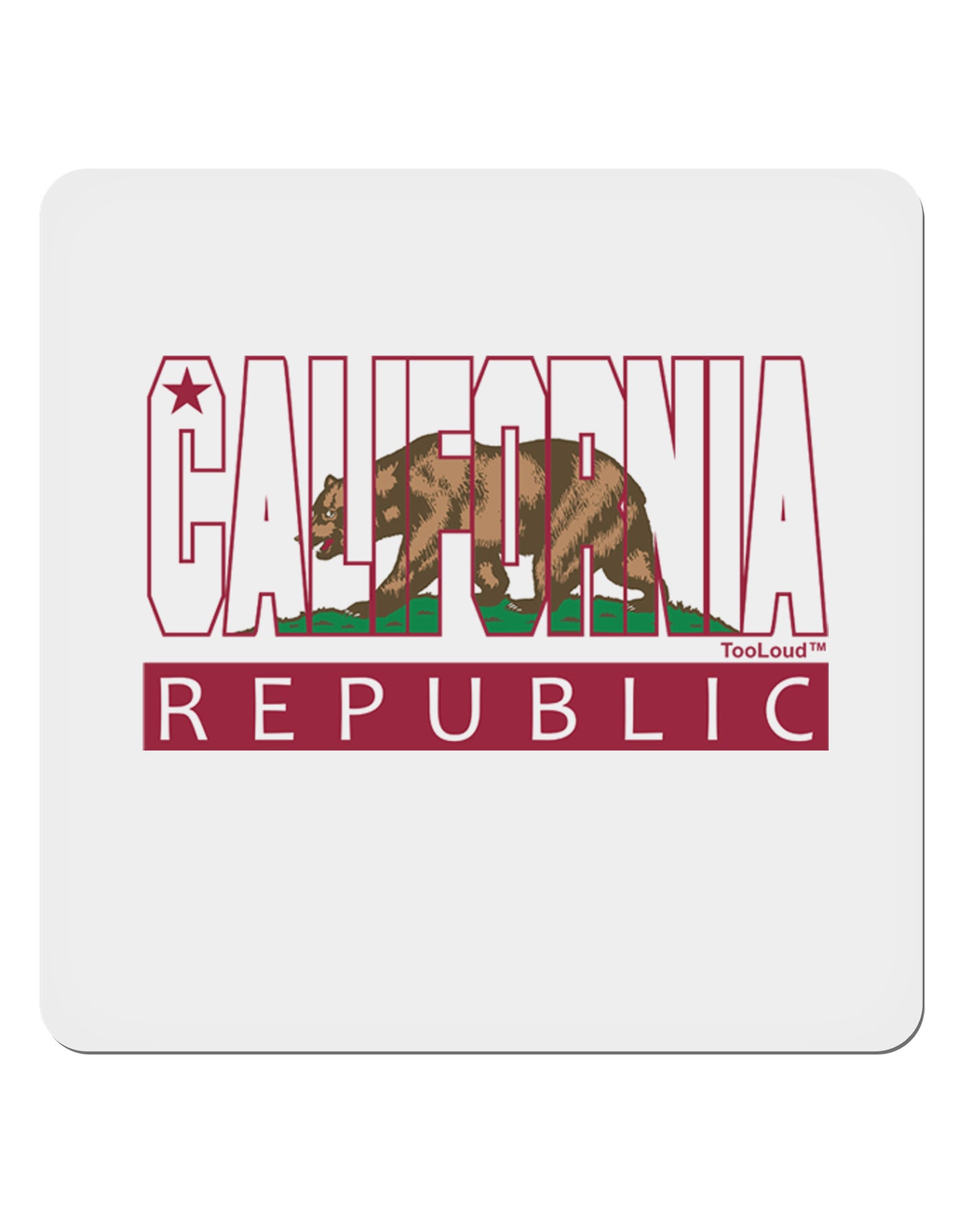 California Design #1 4x4" Square Sticker 4 Pieces-Stickers-TooLoud-White-Davson Sales