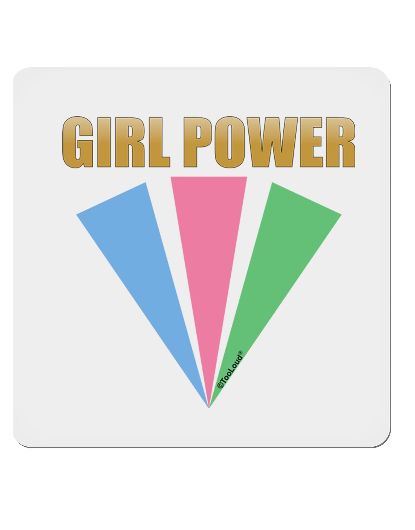 Girl Power Stripes 4x4" Square Sticker-Stickers-TooLoud-1-Davson Sales