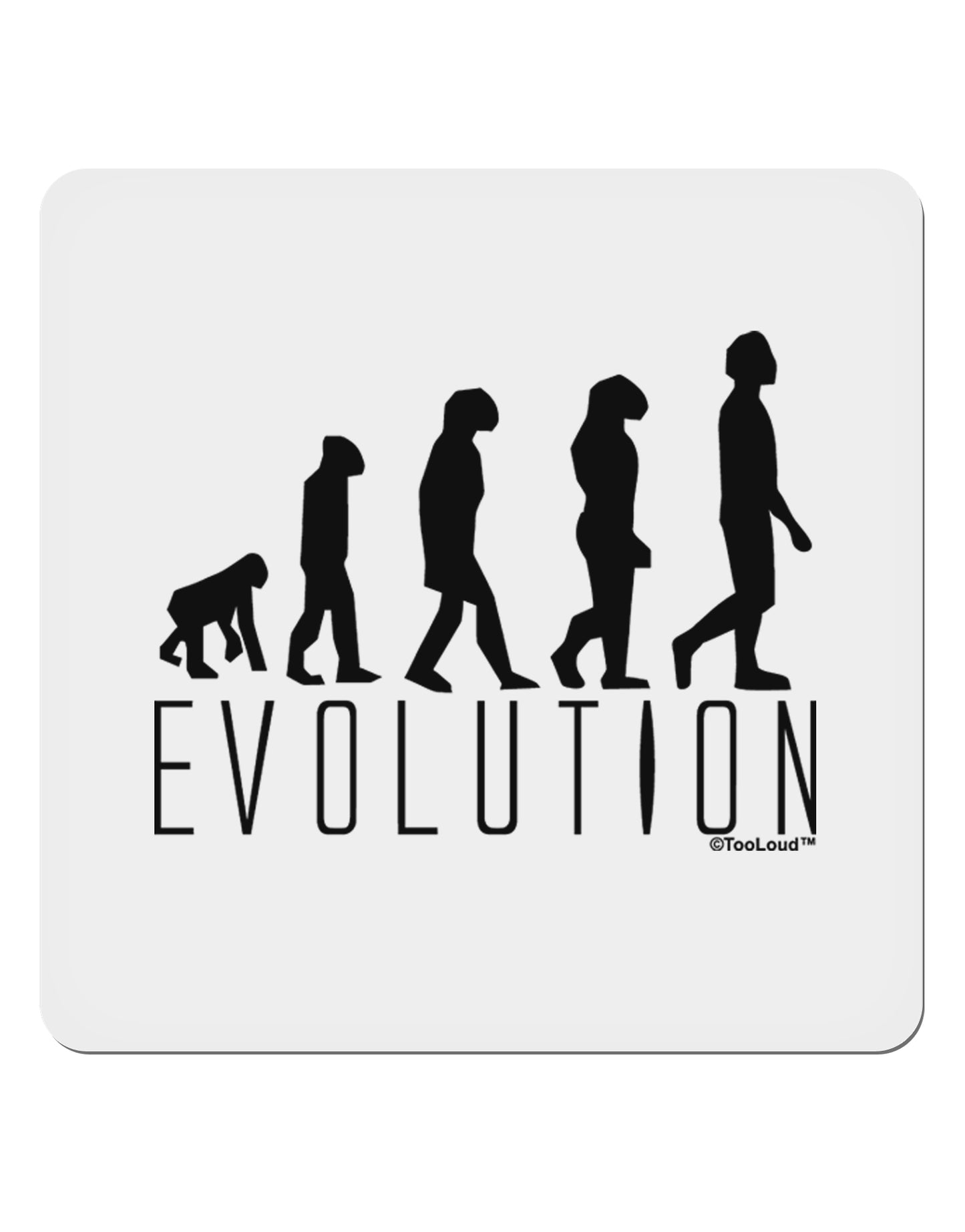 Evolution of Man 4x4" Square Sticker 4 Pieces-Stickers-TooLoud-White-Davson Sales