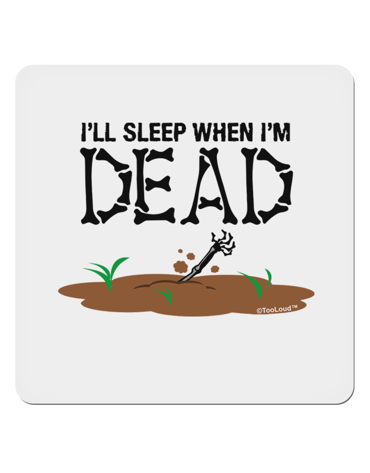 Sleep When Dead 4x4" Square Sticker 4 Pieces-Stickers-TooLoud-White-Davson Sales