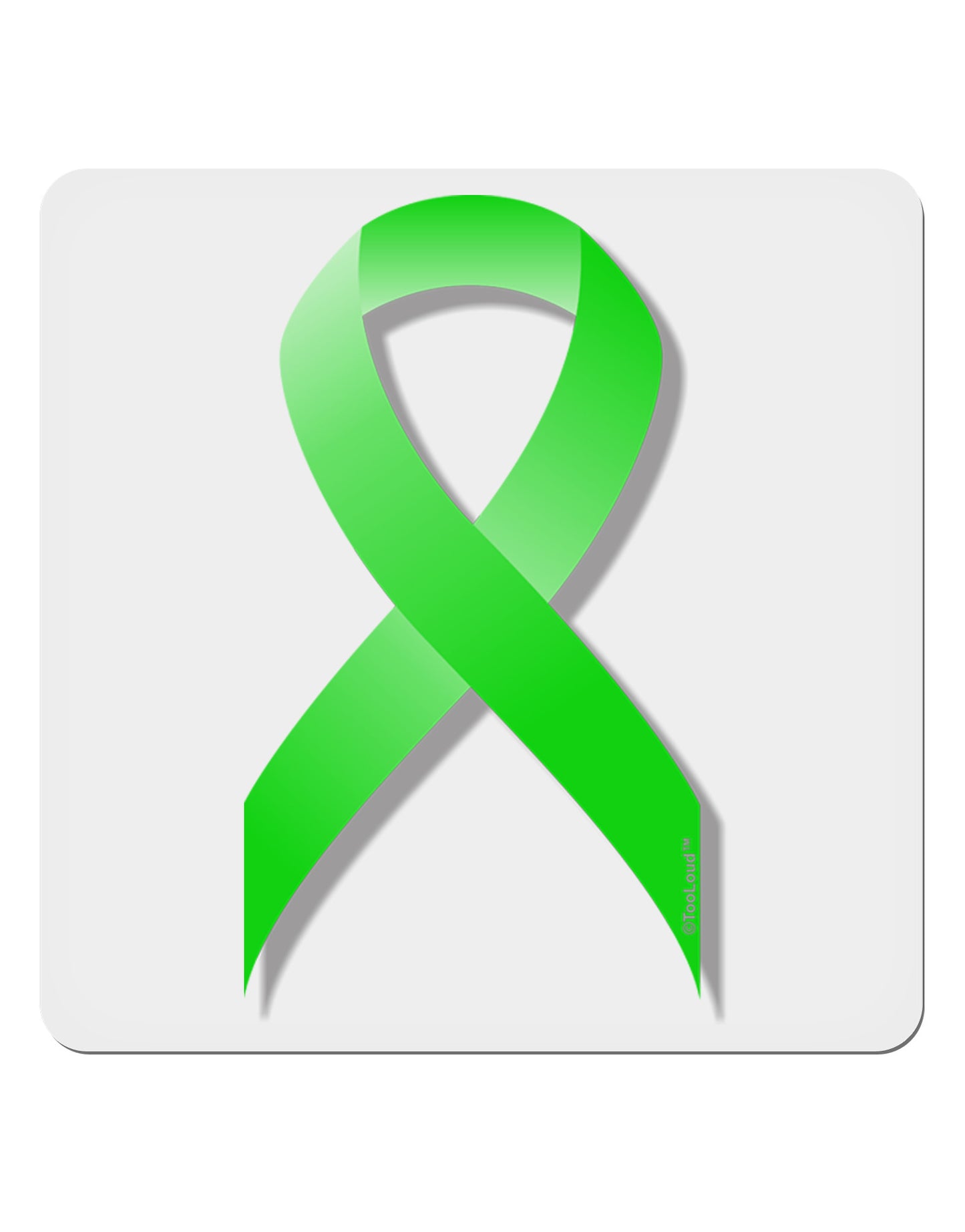 Lyme Disease Awareness Ribbon - Lime Green 4x4" Square Sticker 4 Pieces-Stickers-TooLoud-White-Davson Sales