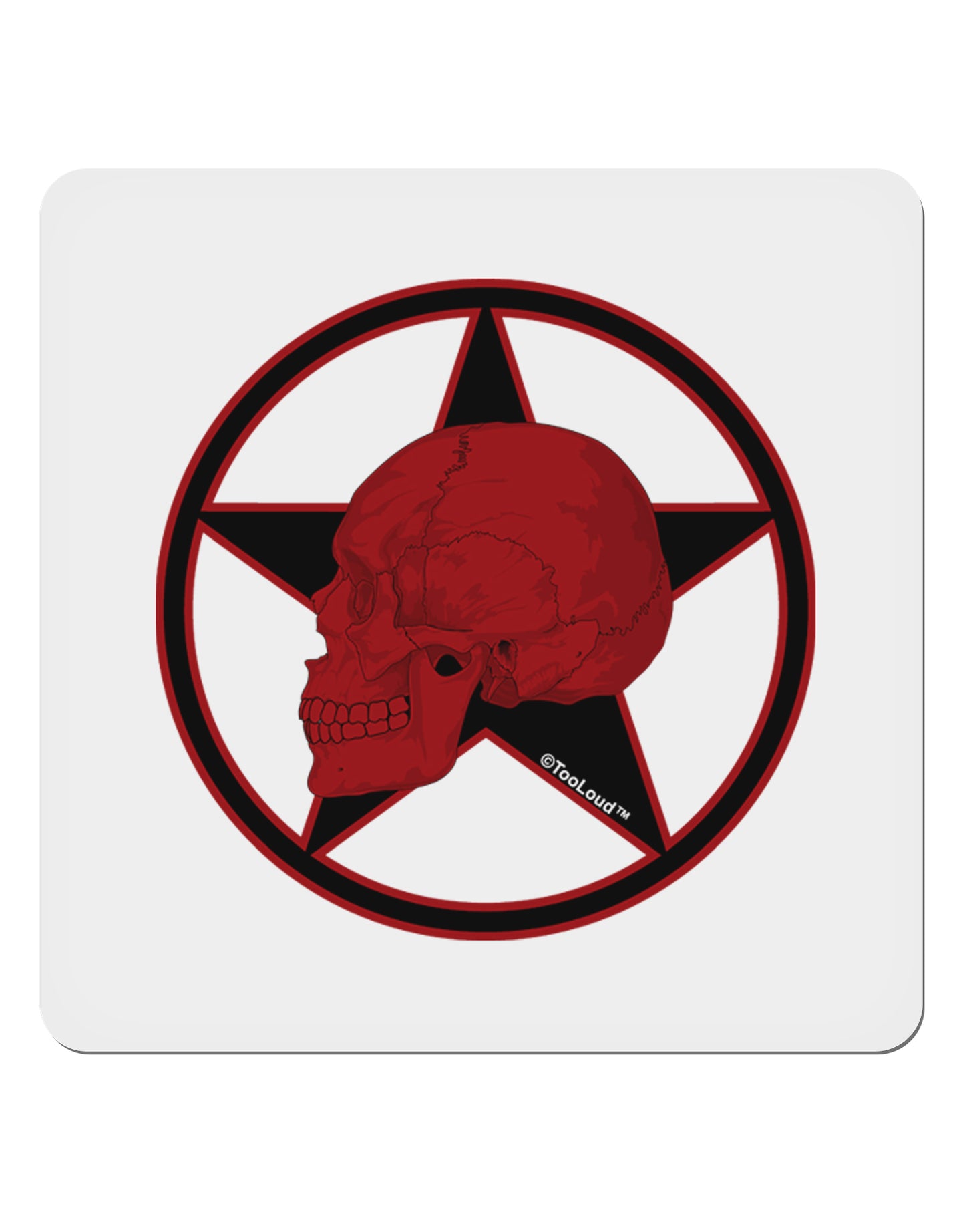 Blood Red Skull 4x4" Square Sticker 4 Pieces-Stickers-TooLoud-White-Davson Sales