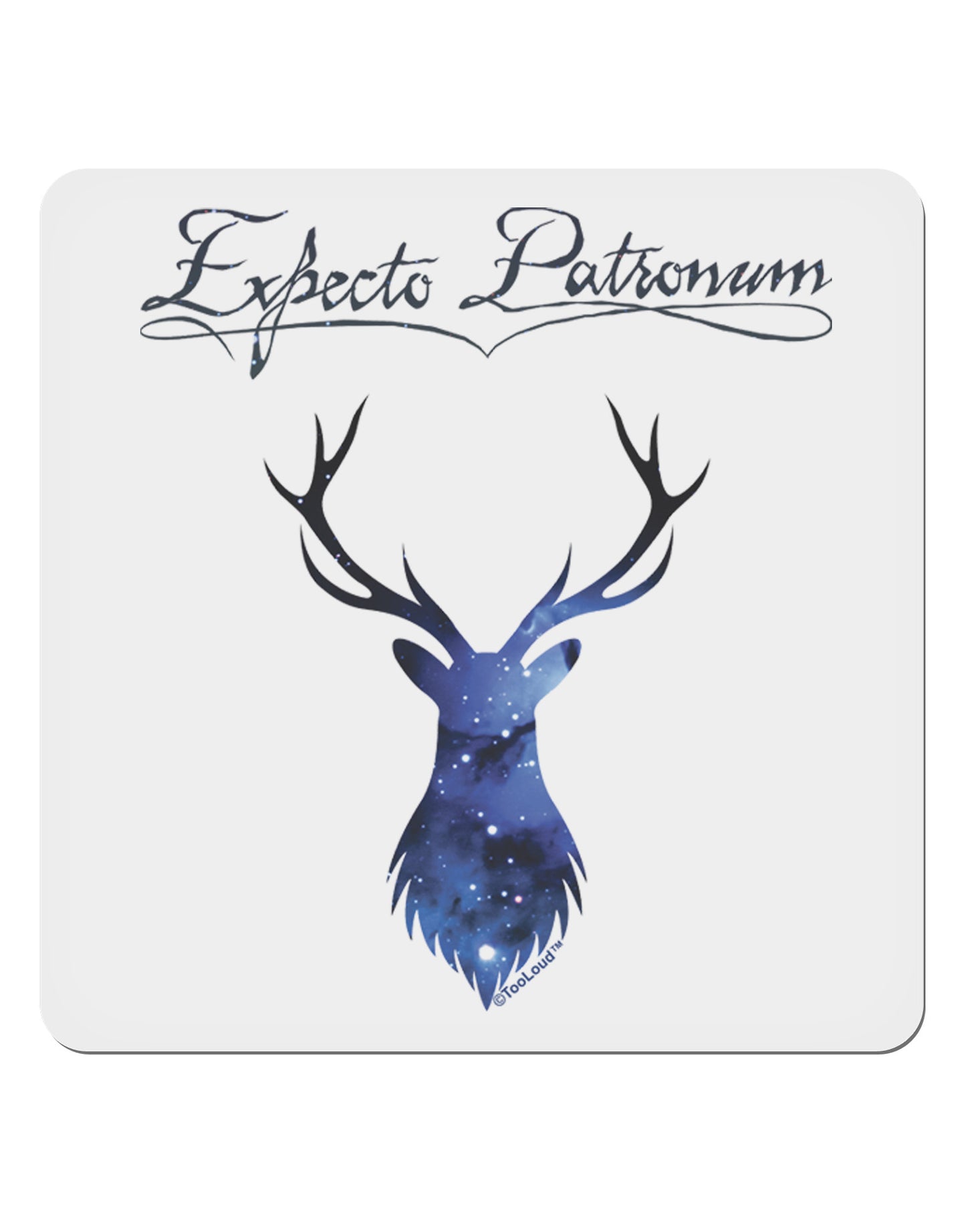 Expecto Patronum Space Stag 4x4" Square Sticker-Stickers-TooLoud-1-Davson Sales