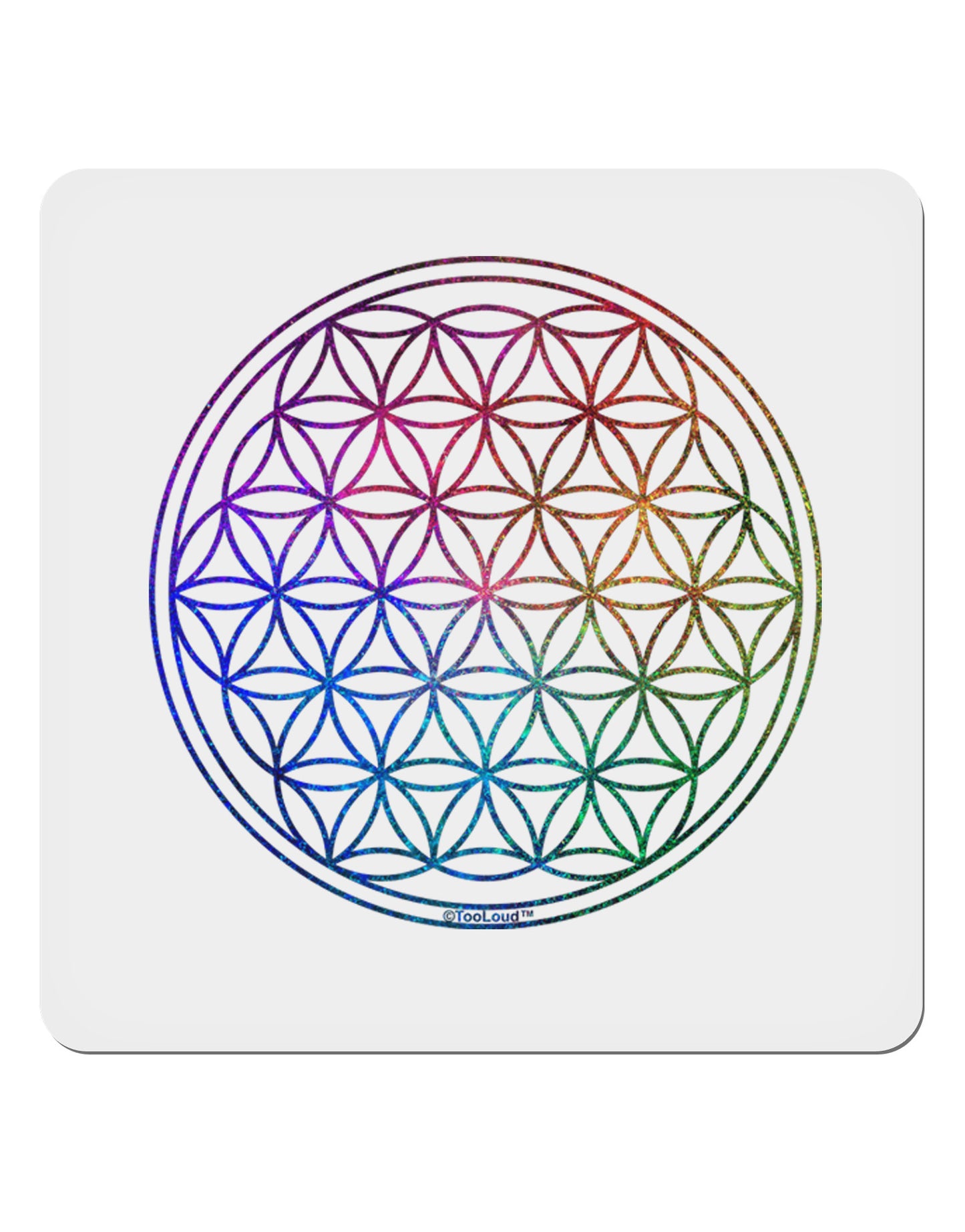 Flower of Life Circle 4x4" Square Sticker-Stickers-TooLoud-1-Davson Sales