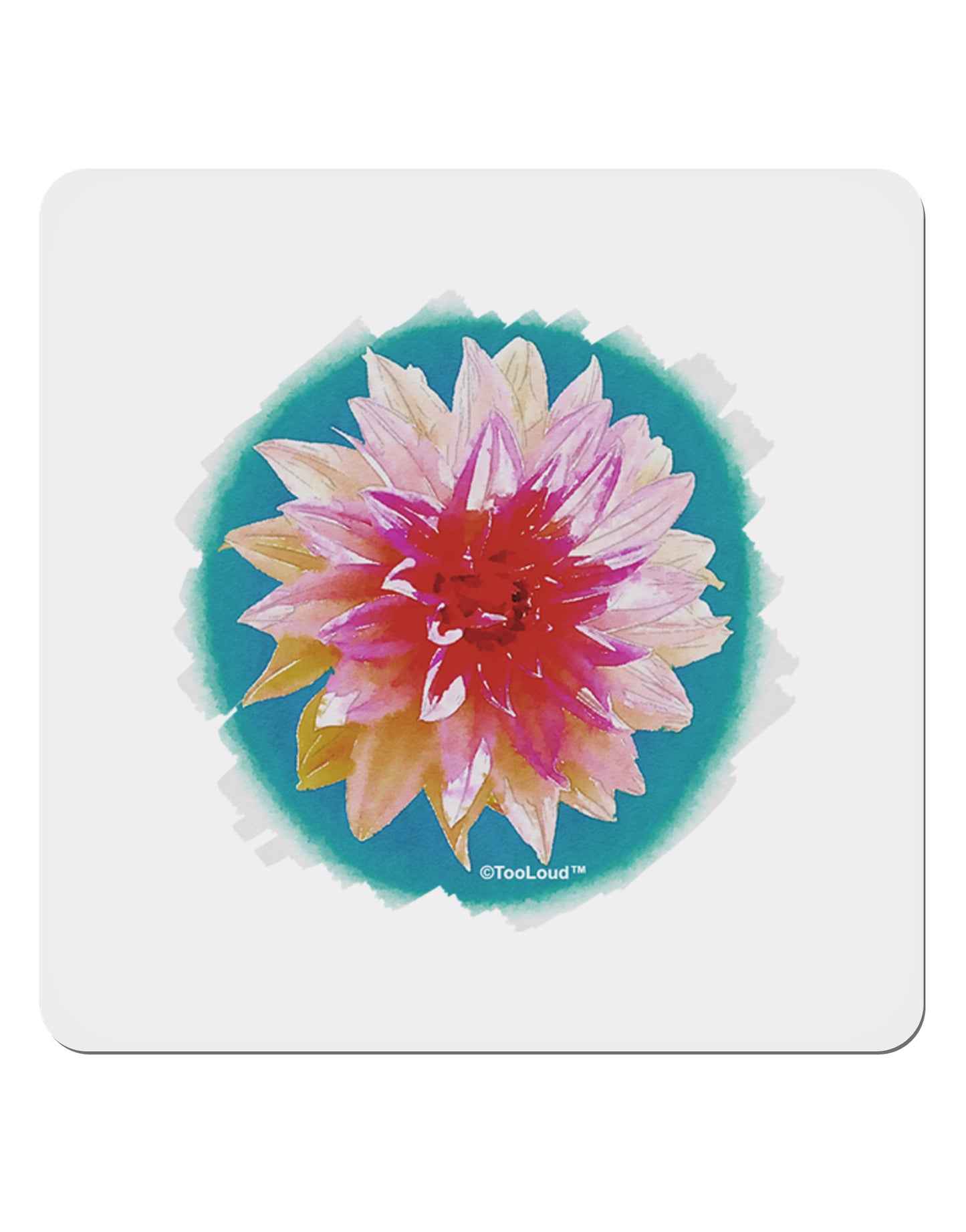 Watercolor Flower 4x4" Square Sticker 4 Pieces-Stickers-TooLoud-White-Davson Sales