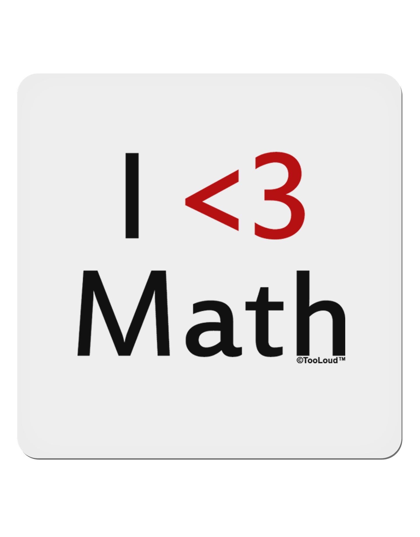 I Heart Math 4x4" Square Sticker 4 Pieces-Stickers-TooLoud-White-Davson Sales