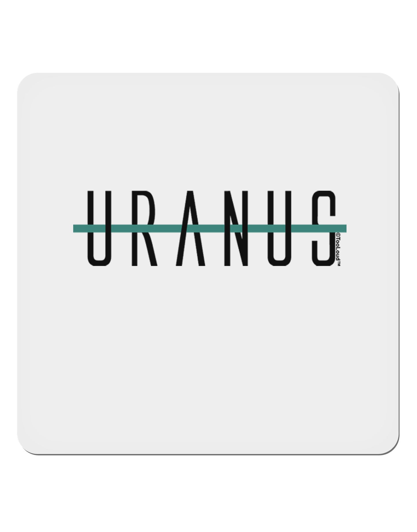 Planet Uranus Text Only 4x4" Square Sticker-Stickers-TooLoud-1-Davson Sales