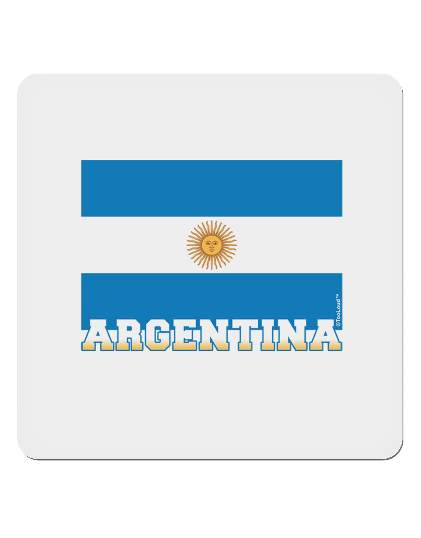Argentina Flag 4x4" Square Sticker-Stickers-TooLoud-1-Davson Sales