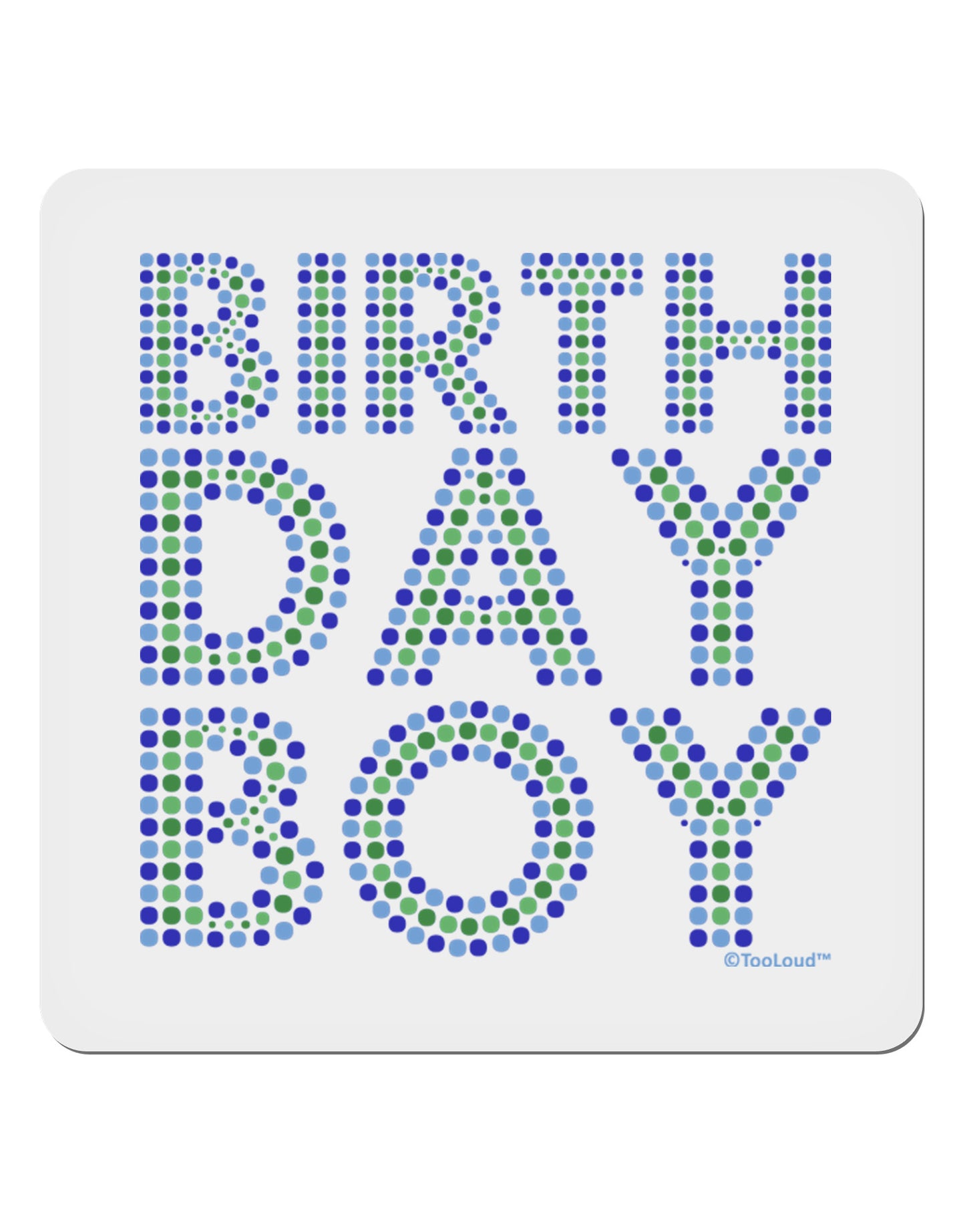 Birthday Boy - Blue and Green Dots 4x4" Square Sticker 4 Pieces-Stickers-TooLoud-White-Davson Sales