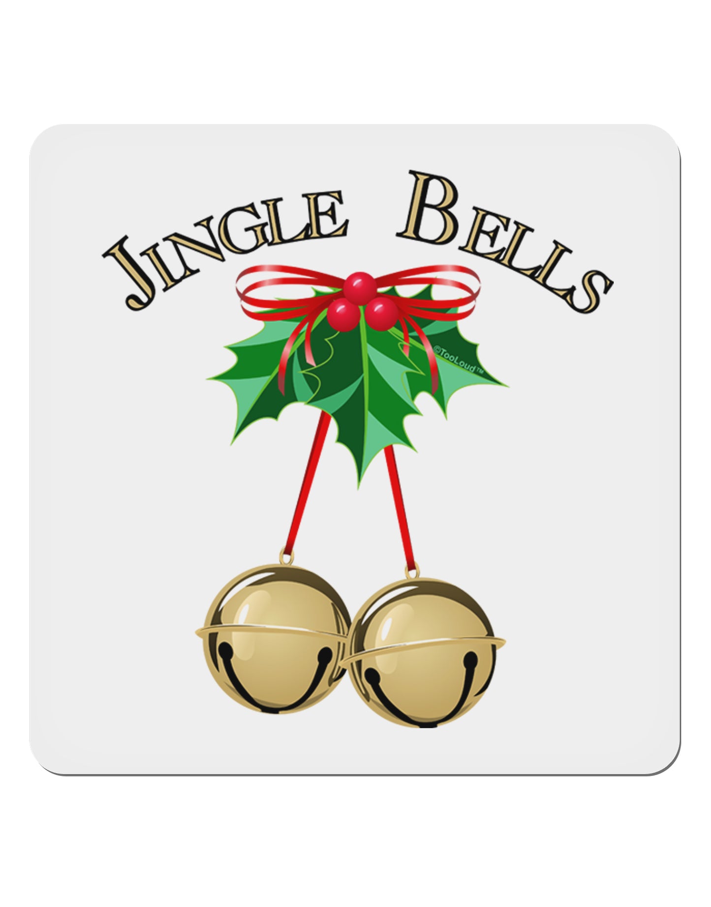 Jingle Bells 4x4" Square Sticker-Stickers-TooLoud-1-Davson Sales