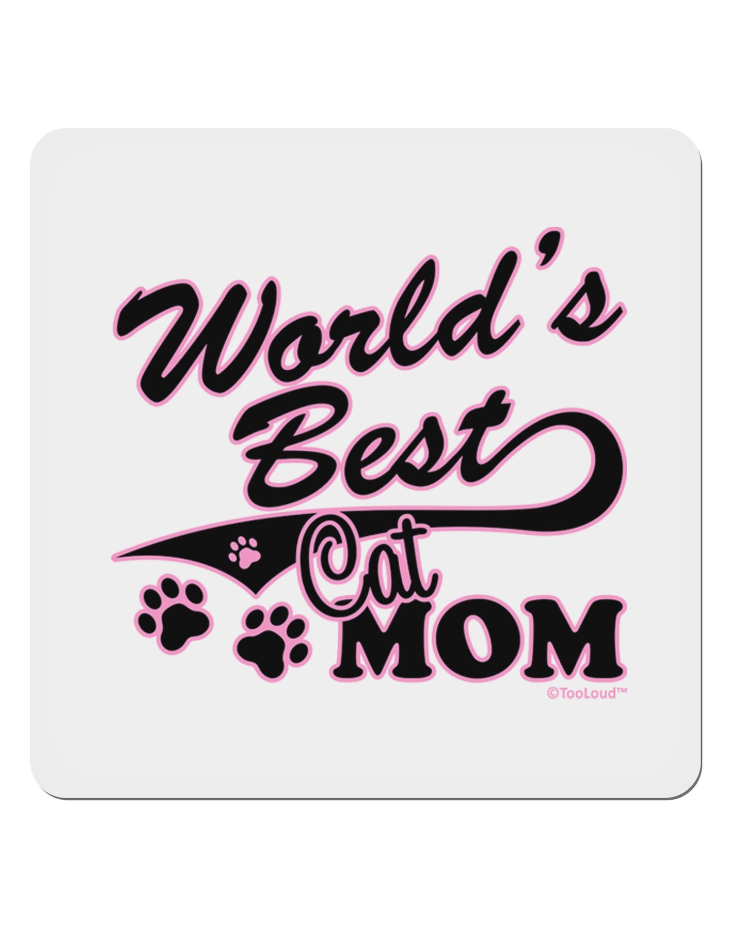World's Best Cat Mom 4x4" Square Sticker 4 Pieces-Stickers-TooLoud-White-Davson Sales