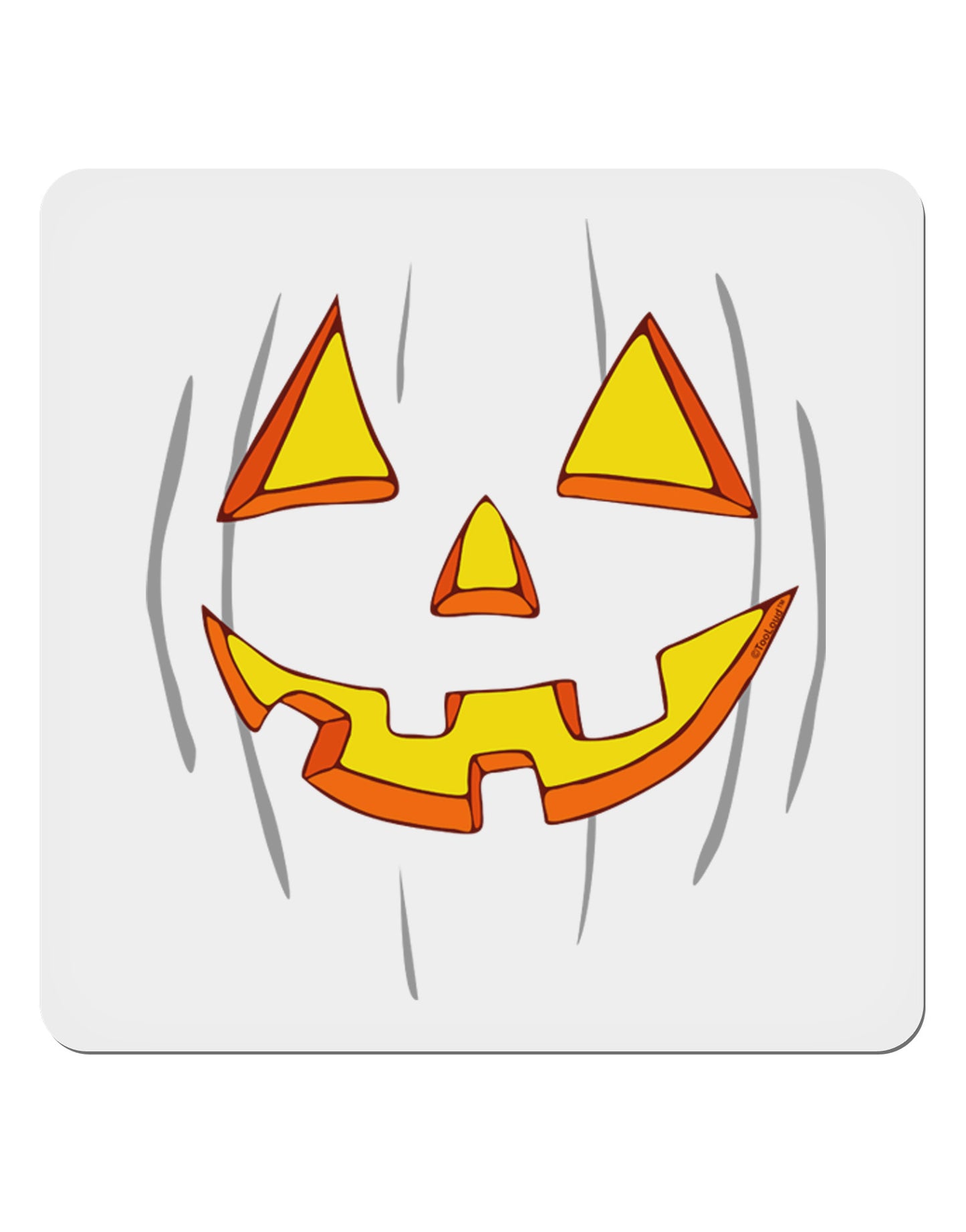 Halloween Glow Smiling Jack O Lantern 4x4" Square Sticker 4 Pieces-Stickers-TooLoud-White-Davson Sales