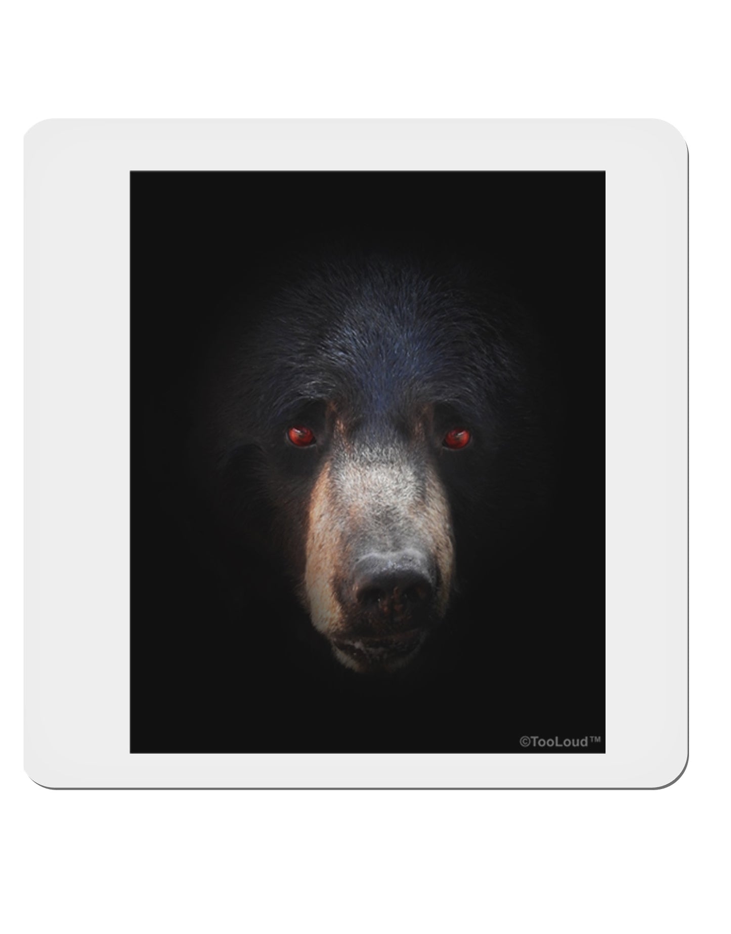 Scary Black Bear 4x4" Square Sticker-Stickers-TooLoud-1-Davson Sales