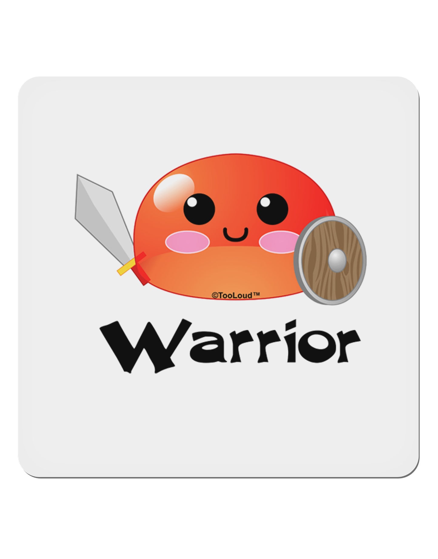 Cute RPG Slime - Warrior 4x4" Square Sticker 4 Pieces-Stickers-TooLoud-White-Davson Sales