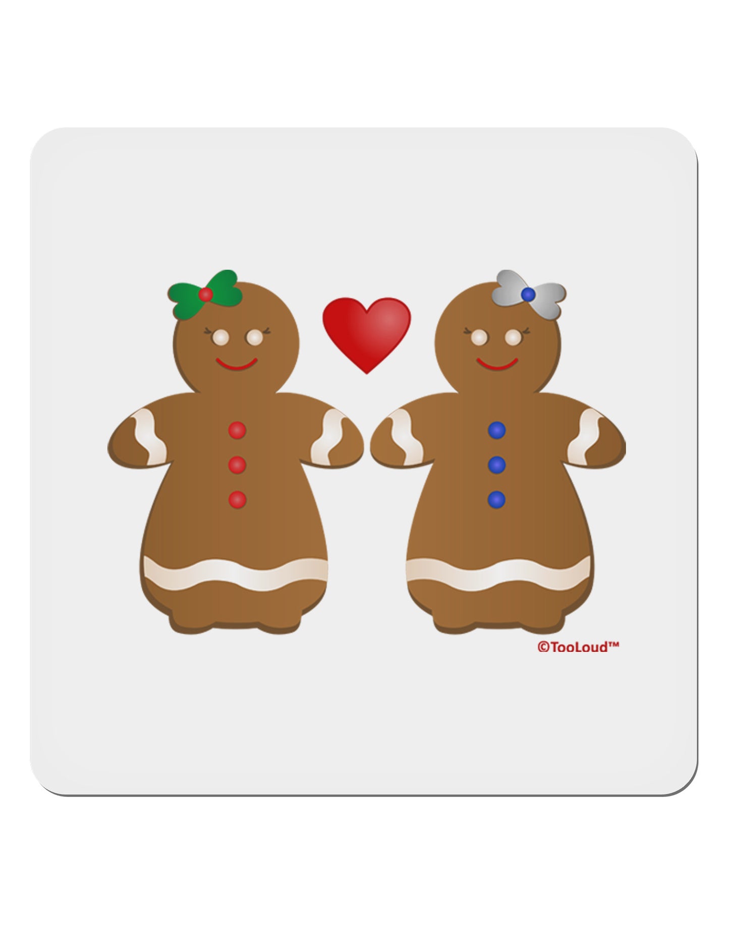 Gingerbread Woman Couple 4x4" Square Sticker 4 Pieces-Stickers-TooLoud-White-Davson Sales