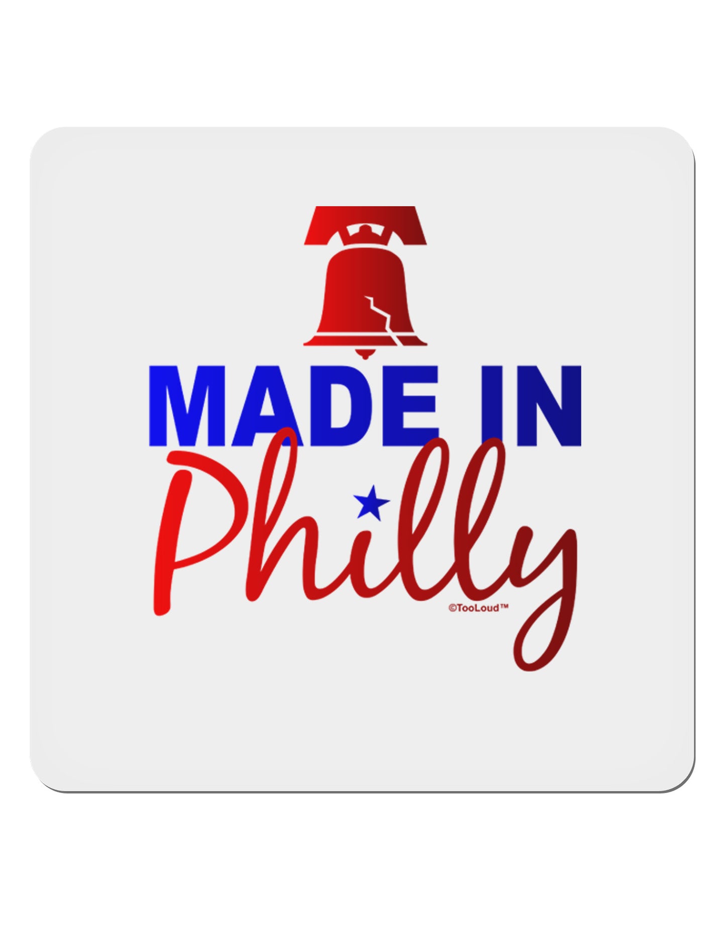 Made In Philly 4x4" Square Sticker-Stickers-TooLoud-1-Davson Sales