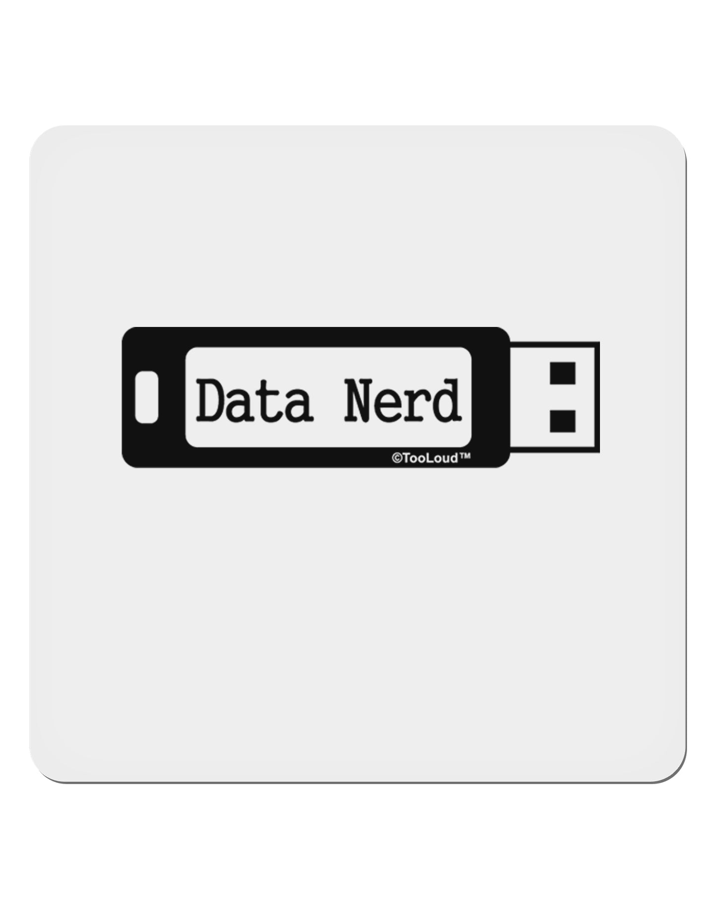 Data Nerd USB 4x4" Square Sticker 4 Pieces-Stickers-TooLoud-White-Davson Sales
