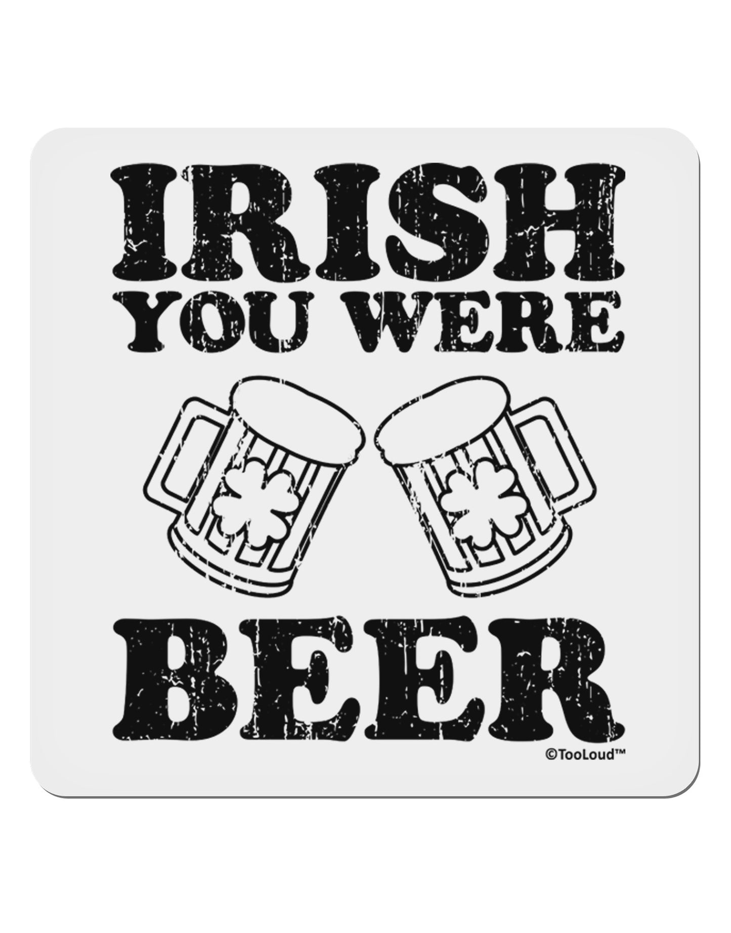 Irish You Were Beer 4x4" Square Sticker 4 Pieces-Stickers-TooLoud-White-Davson Sales