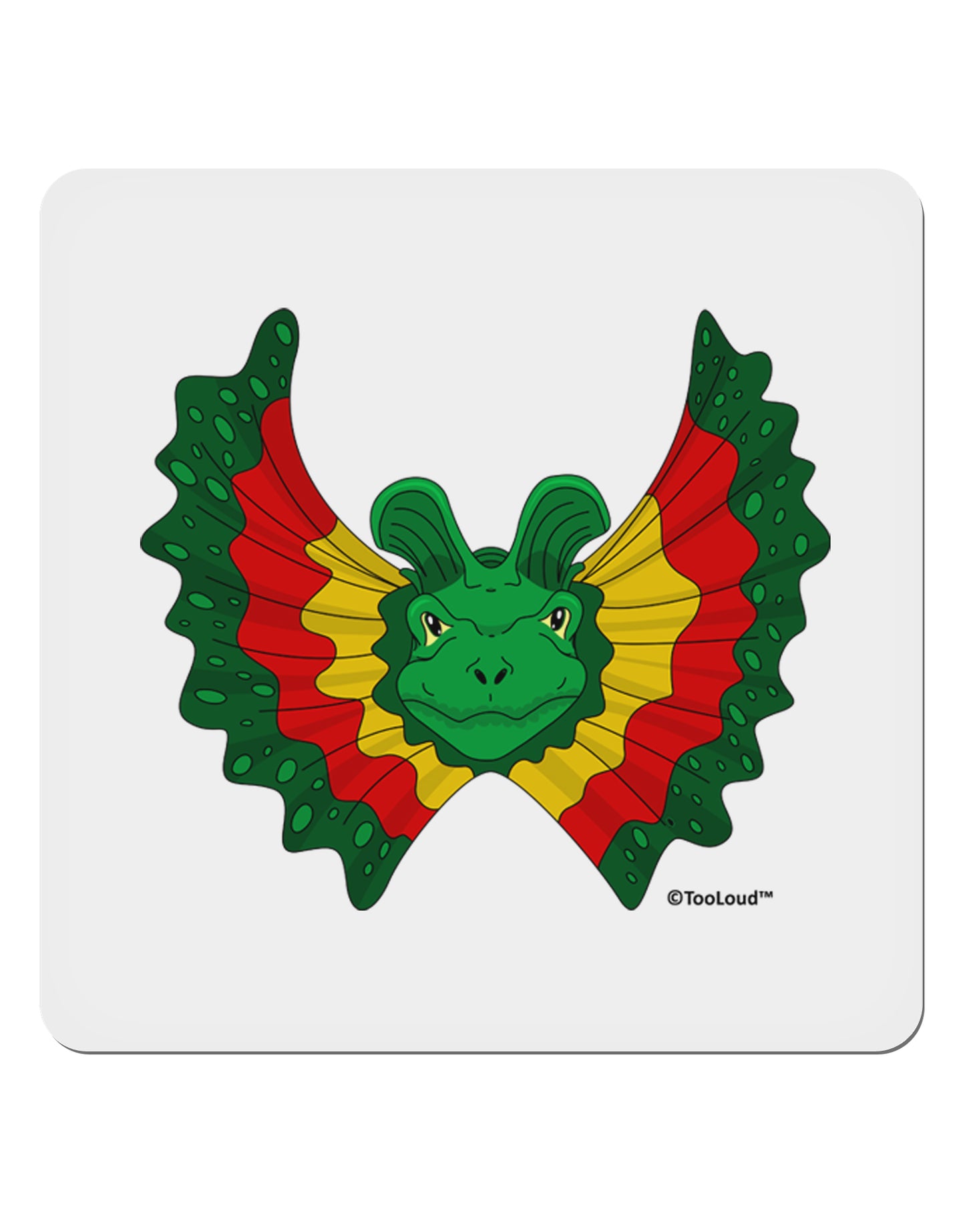 Dilophosaurus Design - Color 4x4" Square Sticker 4 Pieces-Stickers-TooLoud-White-Davson Sales