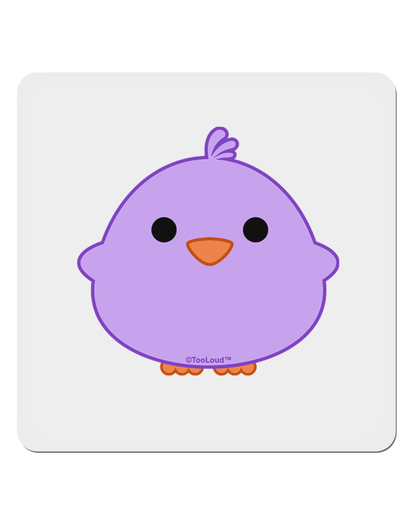 Cute Little Chick - Purple 4x4" Square Sticker 4 Pieces-Stickers-TooLoud-White-Davson Sales