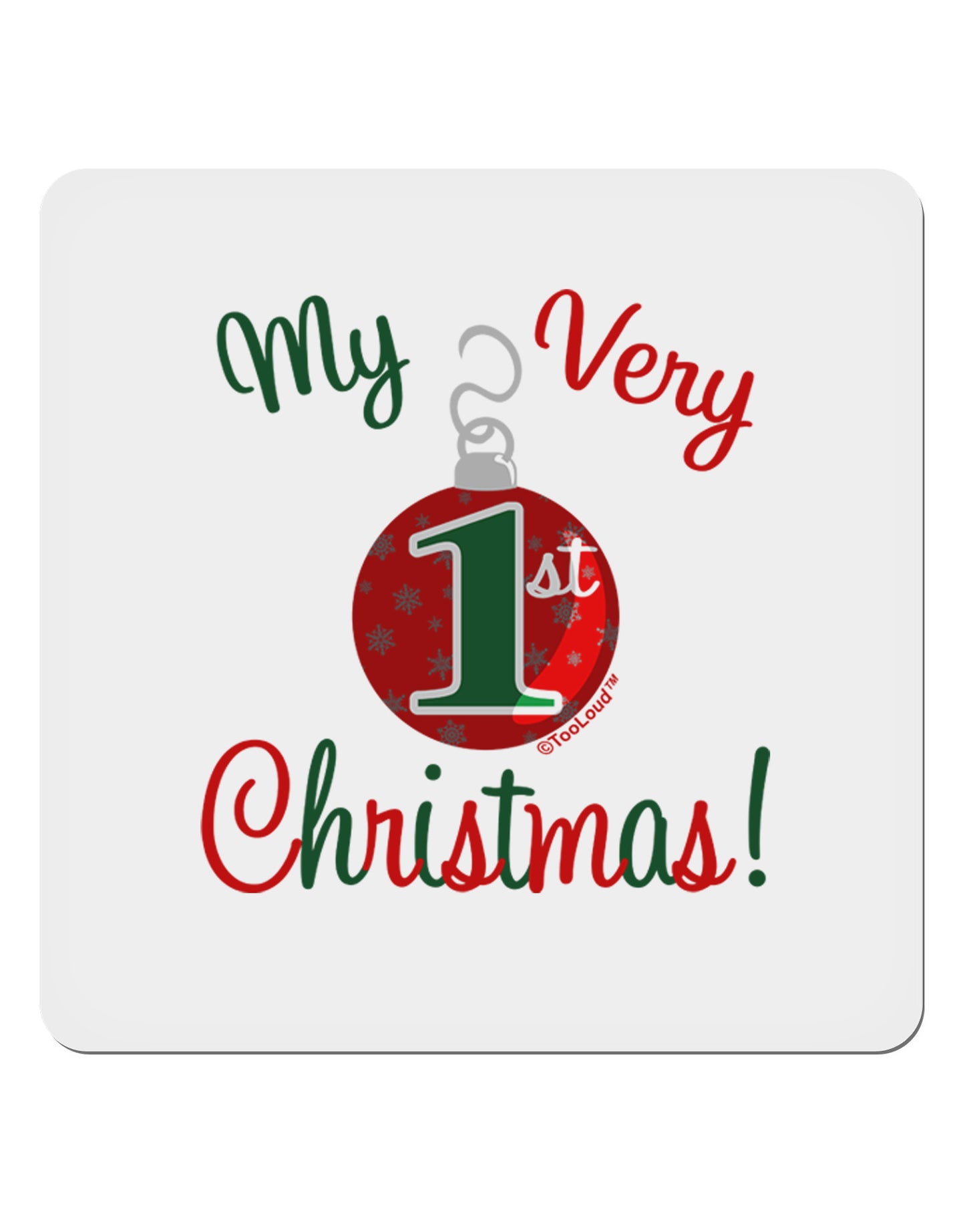My Very 1st Christmas 4x4" Square Sticker-Stickers-TooLoud-1-Davson Sales