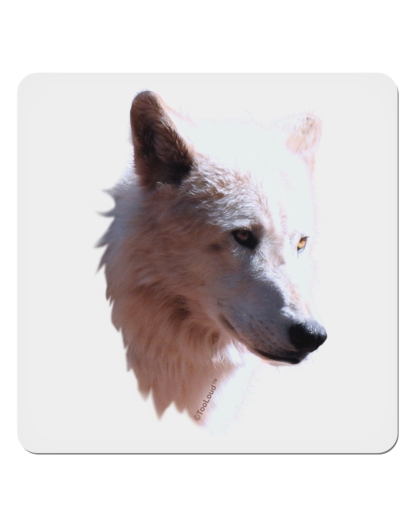 Magnificent White Wolf Head 4x4" Square Sticker-Stickers-TooLoud-1-Davson Sales