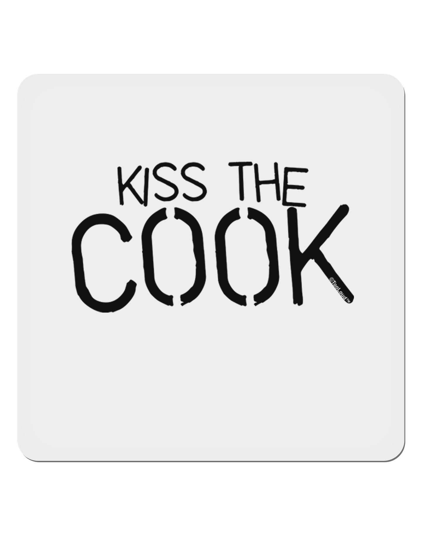 Kiss the Cook Grill Master - Text 4x4" Square Sticker 4 Pieces-Stickers-TooLoud-White-Davson Sales