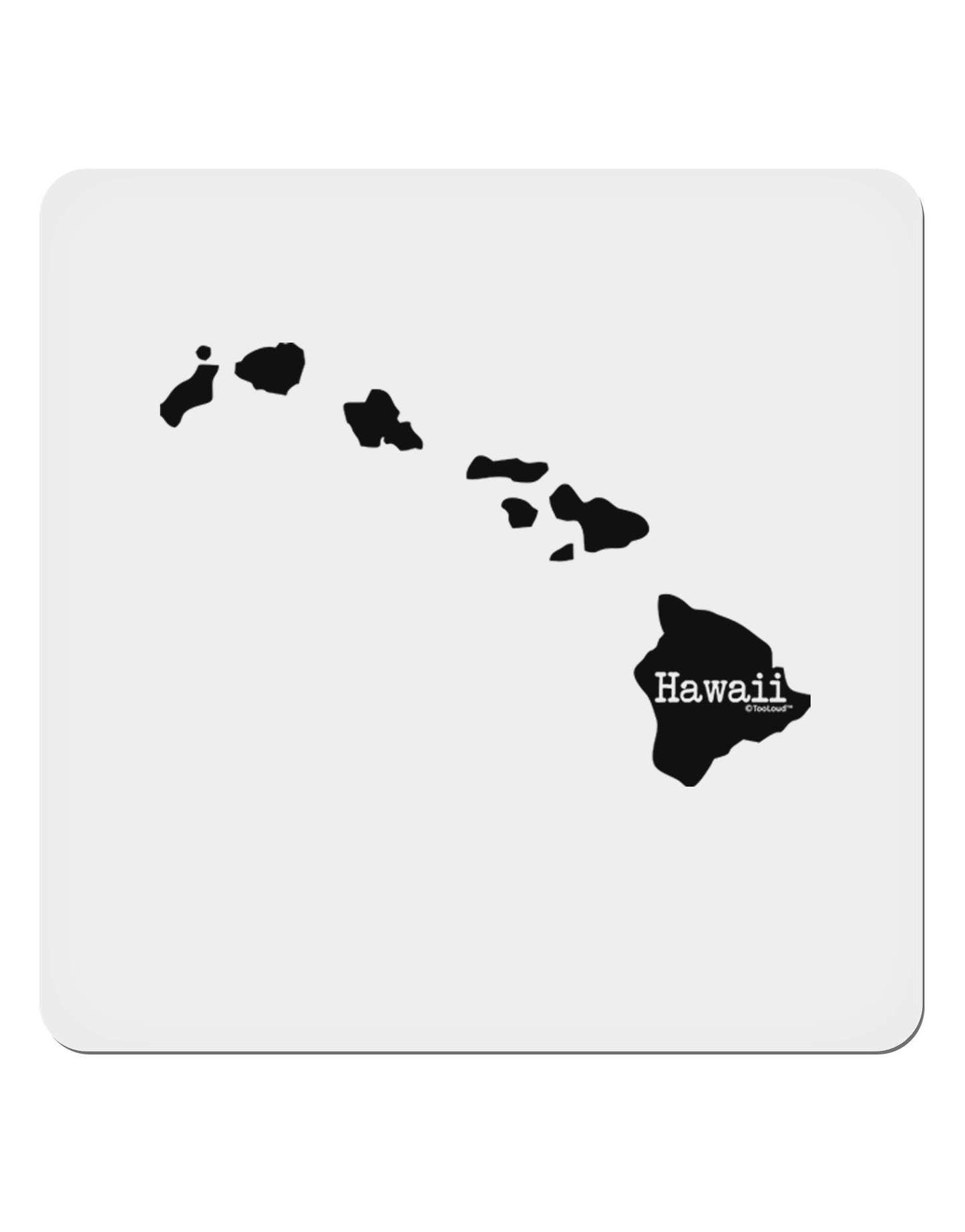 Hawaii - United States Shape 4x4" Square Sticker 4 Pieces-Stickers-TooLoud-White-Davson Sales