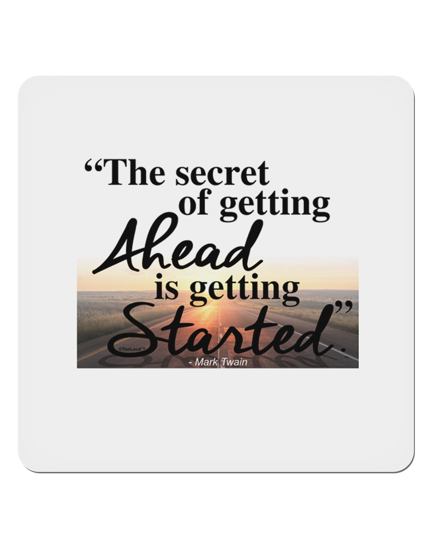 Getting Ahead Mark Twain 4x4" Square Sticker-Stickers-TooLoud-1-Davson Sales