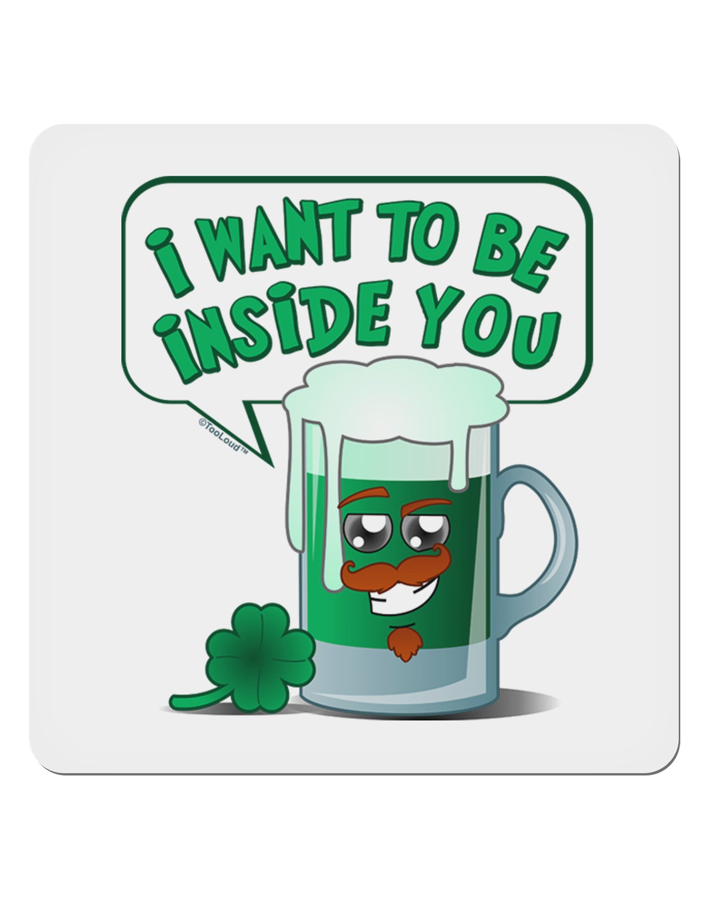 Green Beer - Inside You 4x4" Square Sticker-Stickers-TooLoud-1-Davson Sales