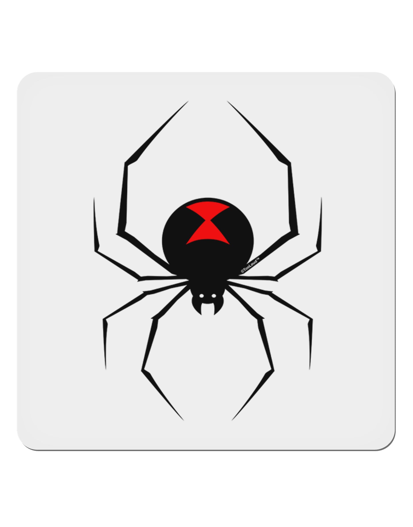 Black Widow Spider Design 4x4" Square Sticker 4 Pieces-Stickers-TooLoud-White-Davson Sales