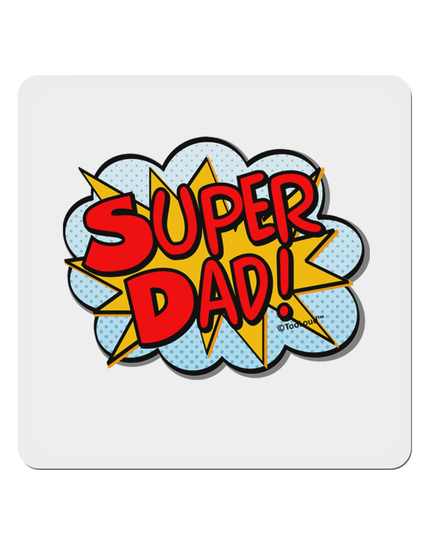 Super Dad - Superhero Comic Style 4x4" Square Sticker 4 Pieces-Stickers-TooLoud-White-Davson Sales
