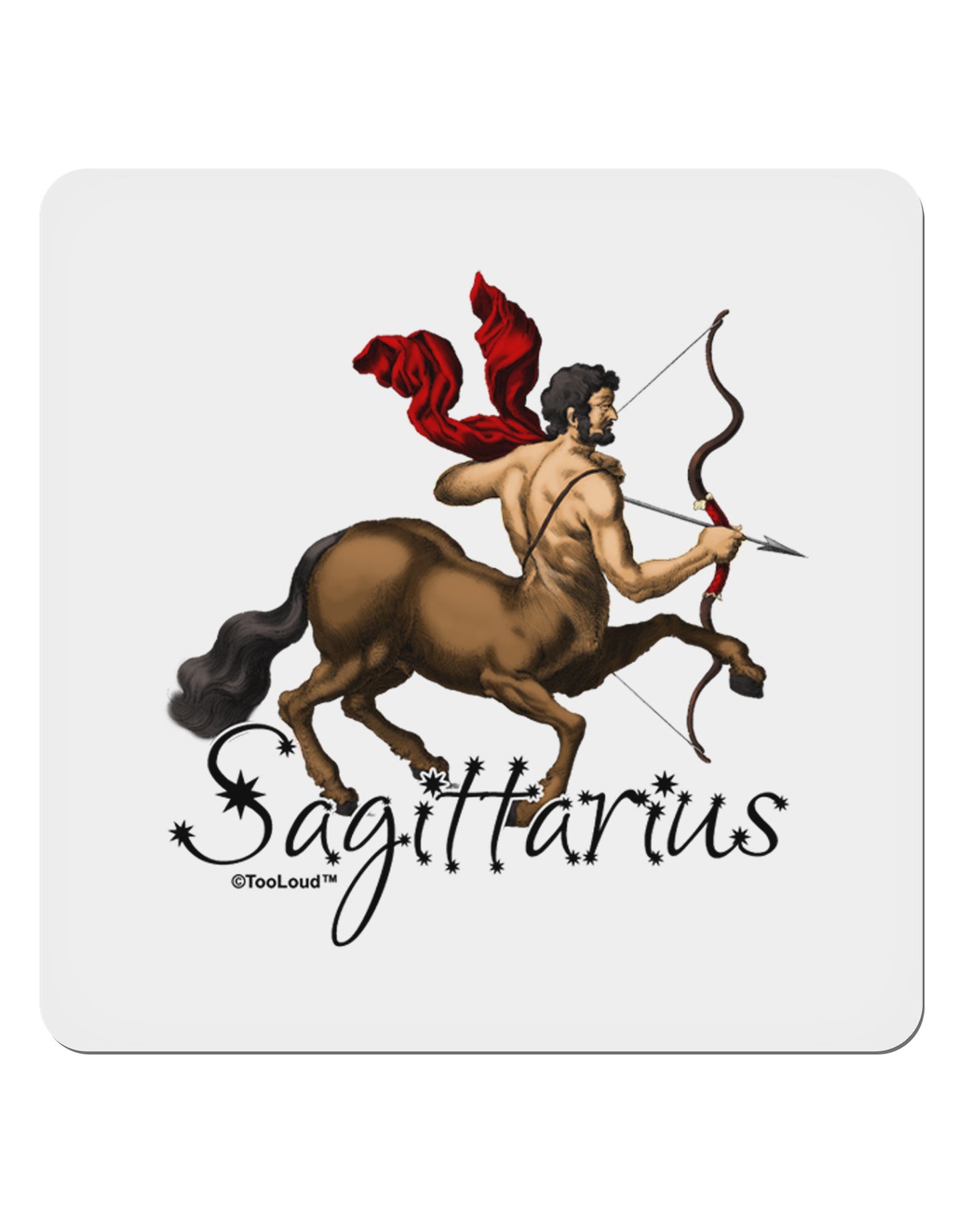 Sagittarius Color Illustration 4x4" Square Sticker 4 Pieces-Stickers-TooLoud-White-Davson Sales