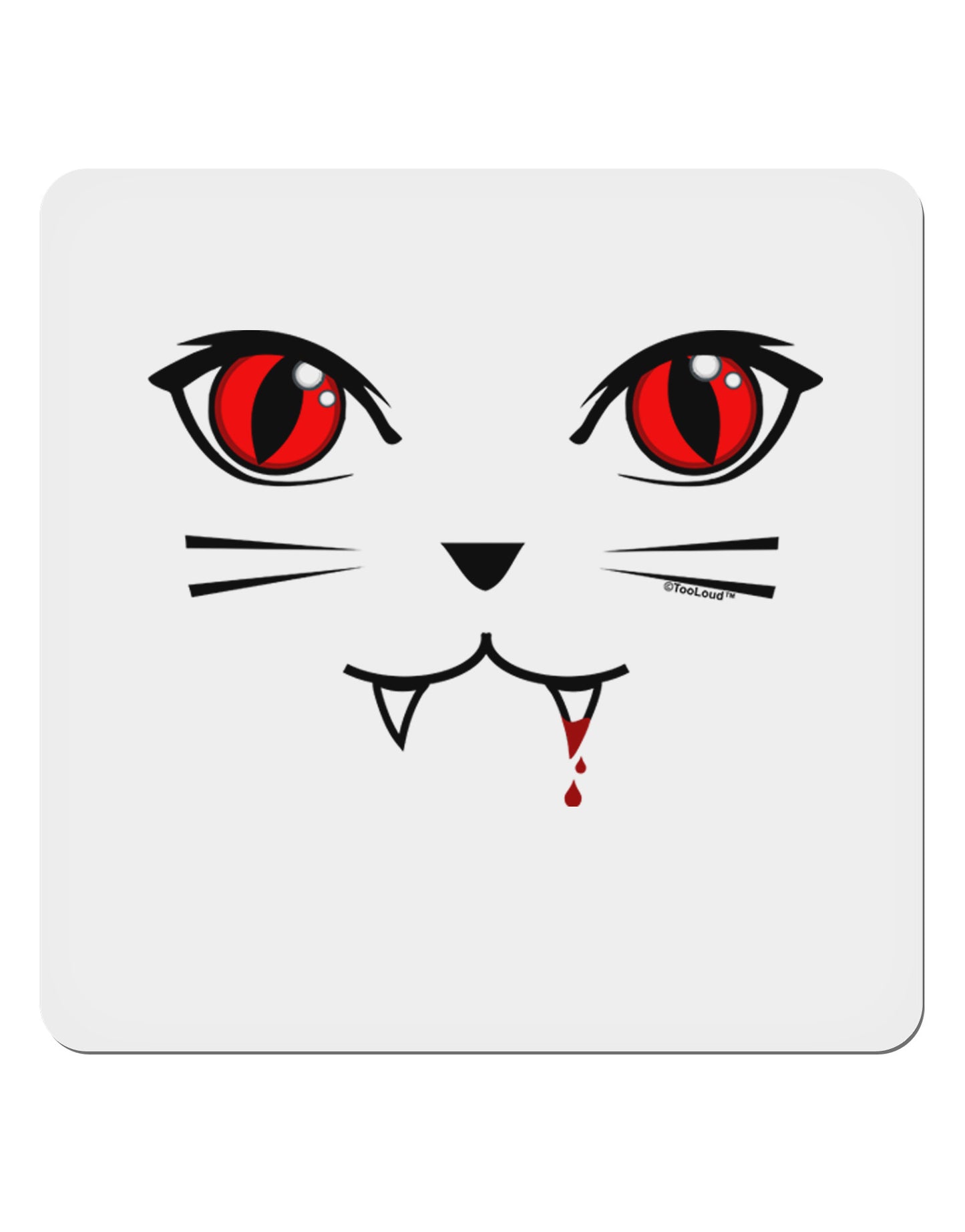 Vamp Kitty 4x4" Square Sticker 4 Pieces-Stickers-TooLoud-White-Davson Sales